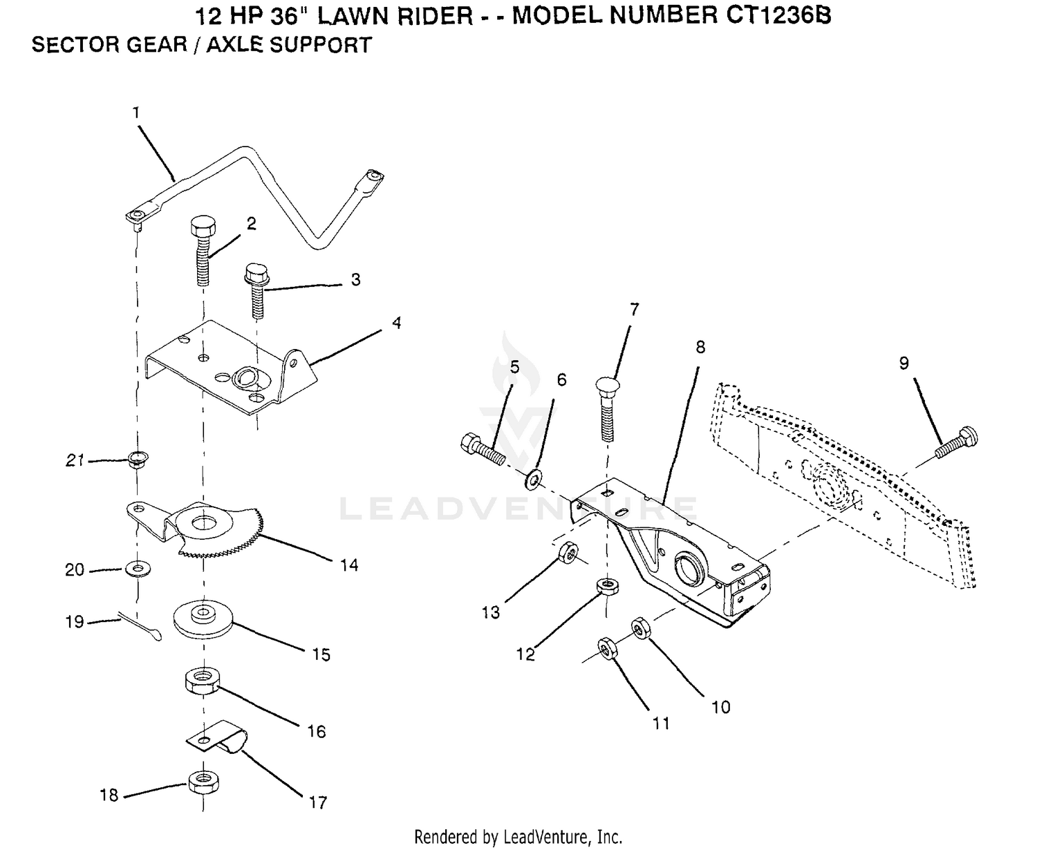 SECTOR GEAR/AXLE SUPPORT