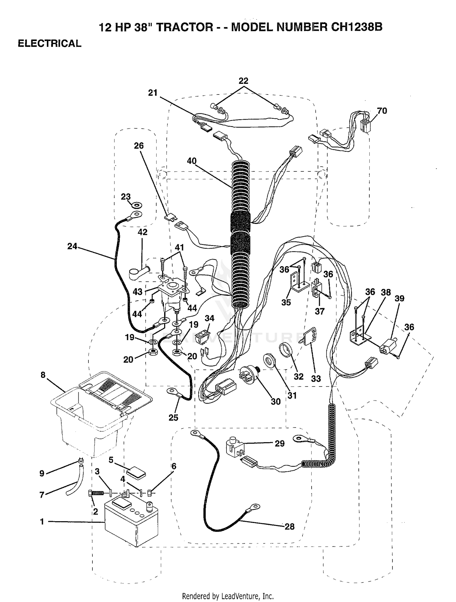 12HP 38" TRACTOR-ELECTRICAL