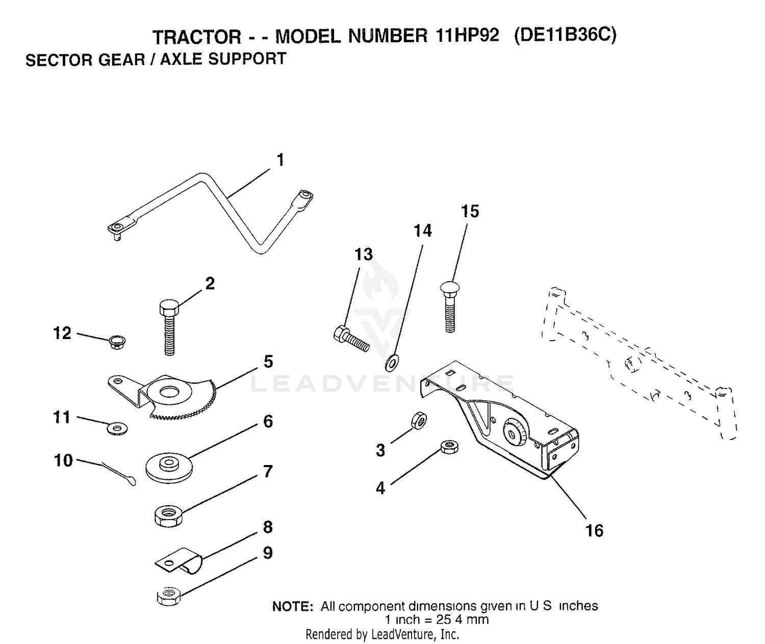 SECTOR GEAR/AXLE SUPPORT