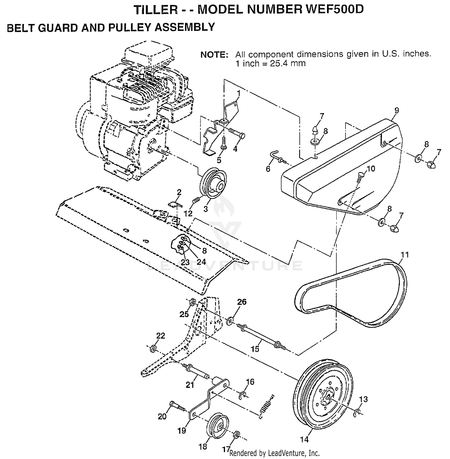 BELT GUARD AND PULLEY ASSEMBLY