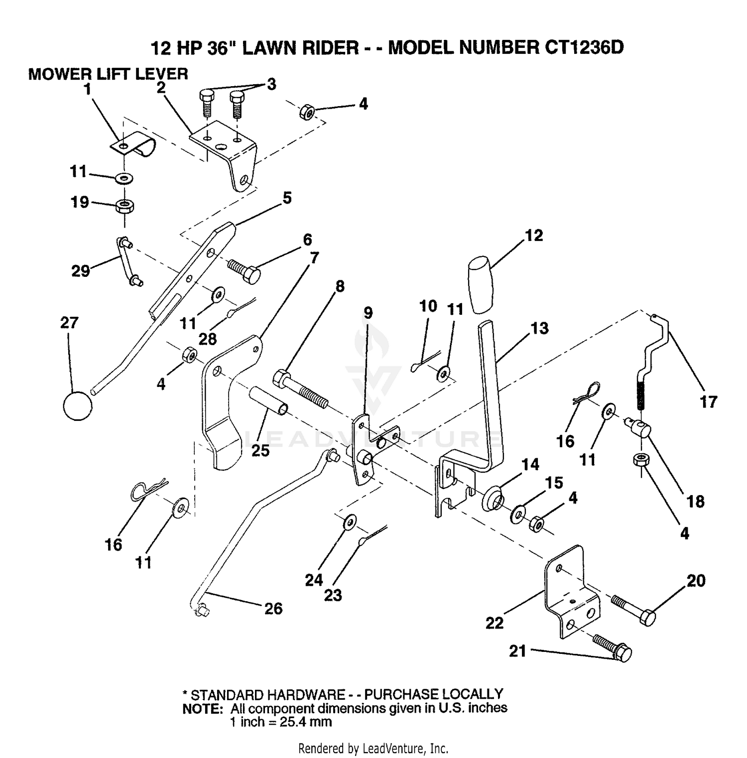 MOWER LIFT LEVER