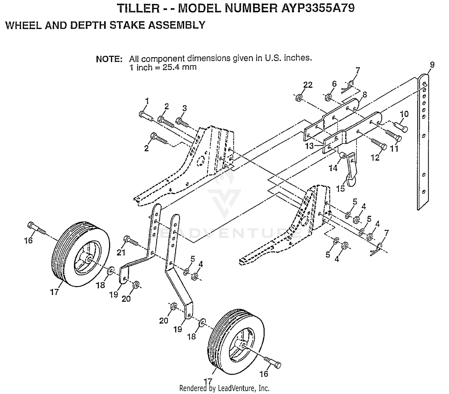 WHEEL AND DEPTH STAKE ASSY