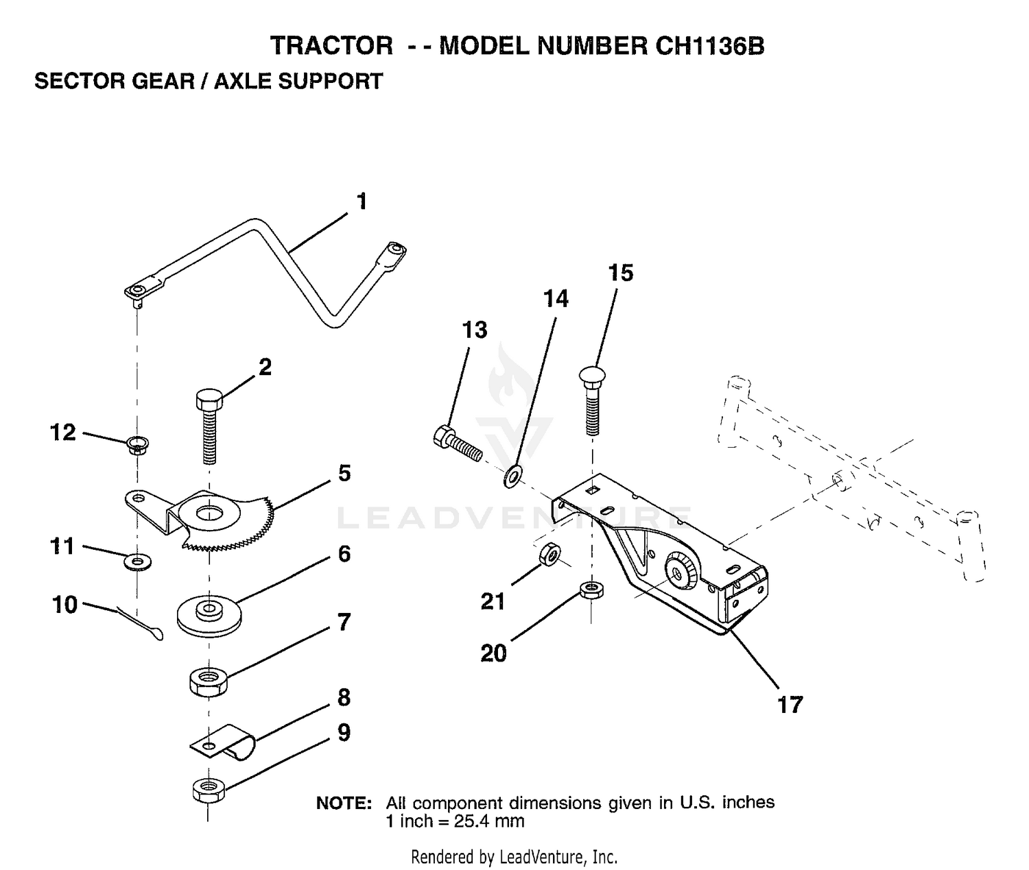 SECTOR GEAR/AXLE SUPPORT