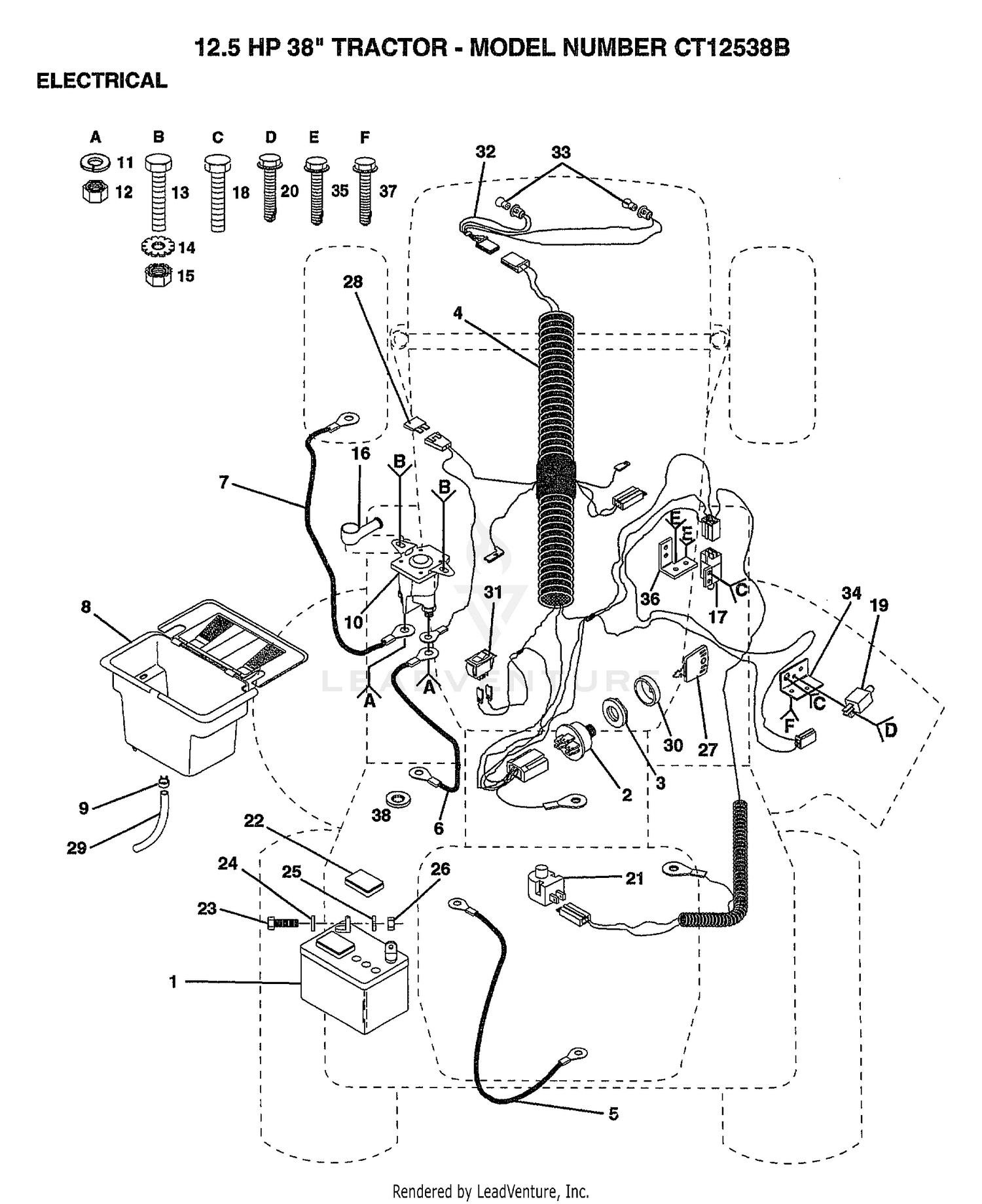 12.5HP 38" TRACTOR-ELECTRICAL