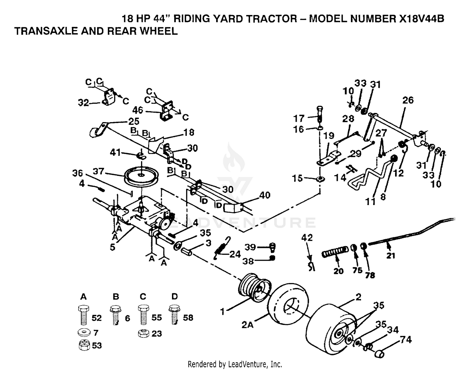  TRANSAXLE LINKAGE AND REAR WHEEL