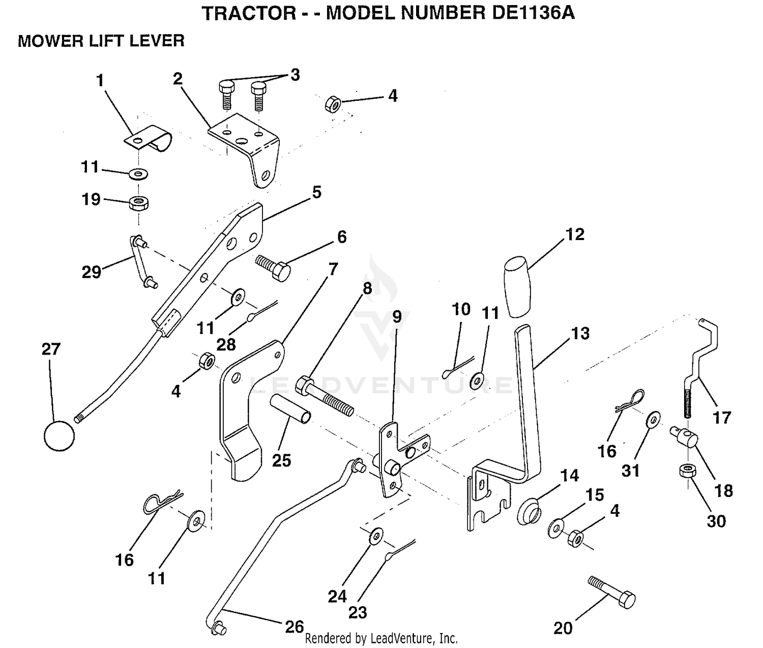 MOWER LIFT LEVER