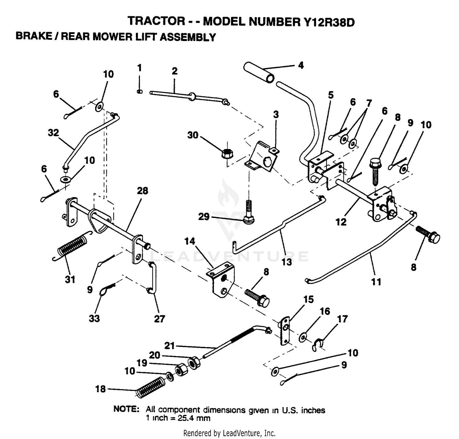 BRAKE/REAR MOWER LIFT