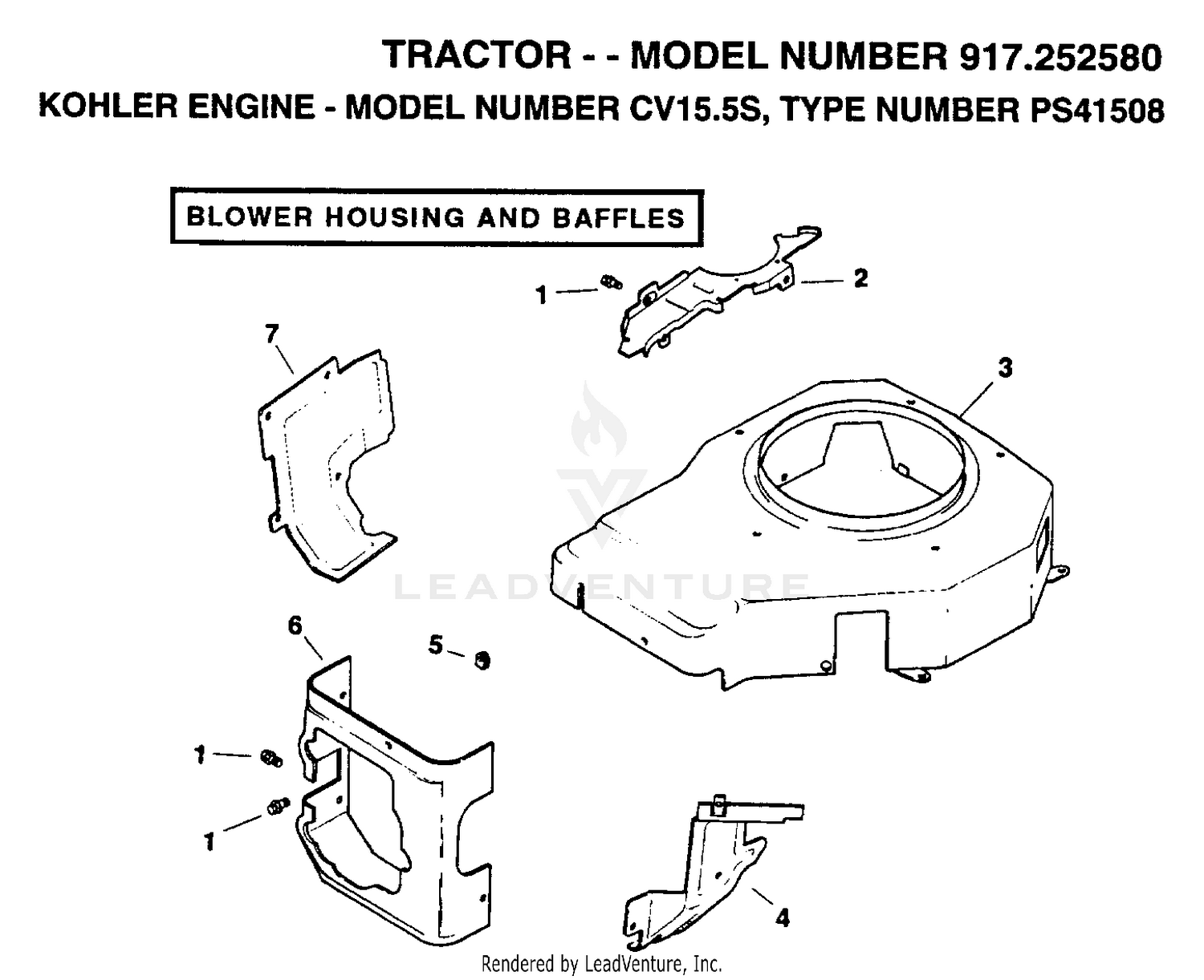 BLOWER HOUSING AND BAFFLES