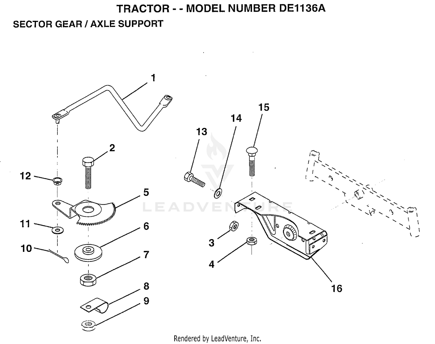 SECTOR GEAR/AXLE SUPPORT