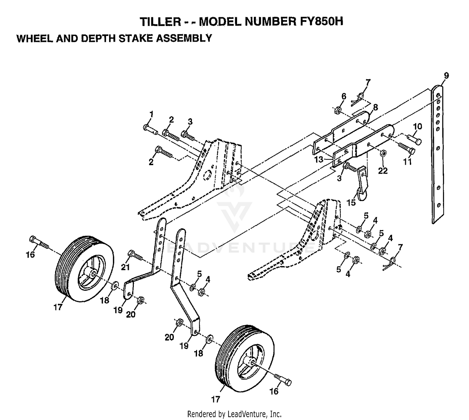 WHEEL AND DEPTH STAKE ASSEMBLY