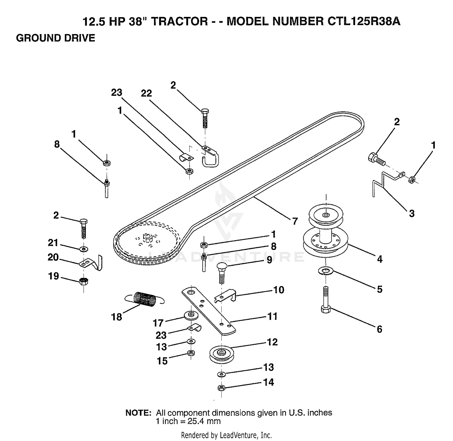 GROUND DRIVE/12.5 HP 38"