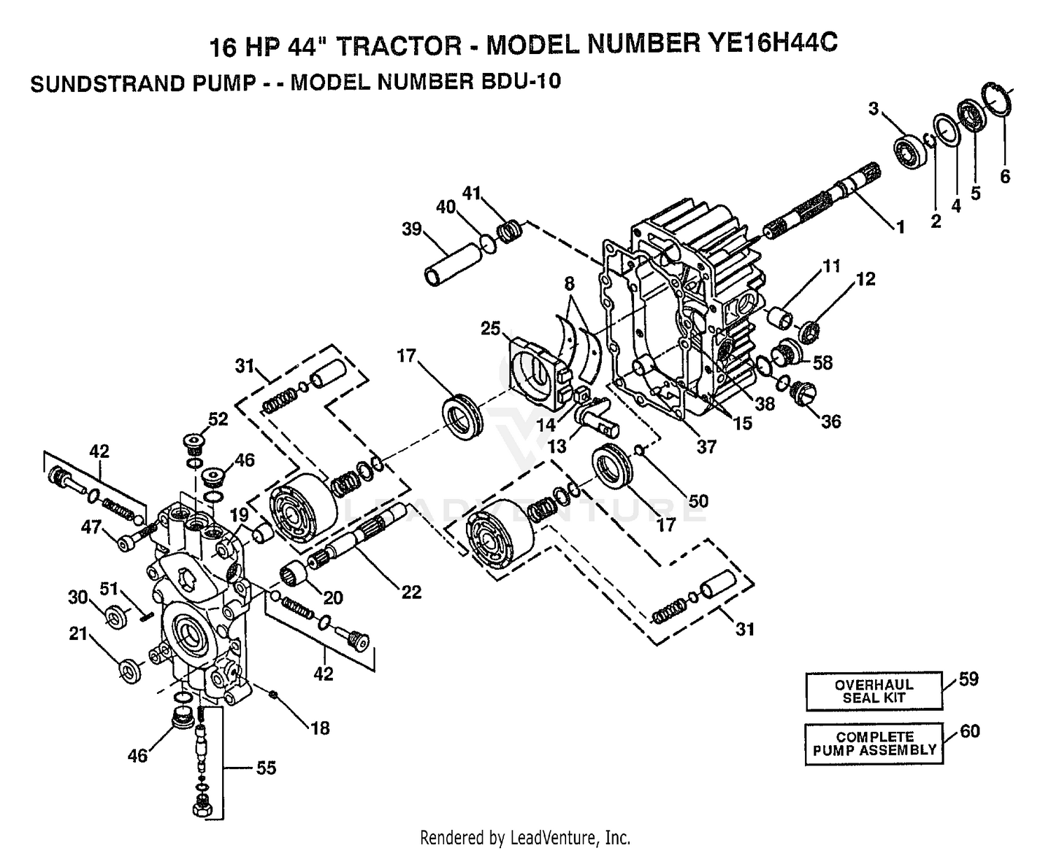 16HP 44" TRACTOR-SUNSTRAND PUMP