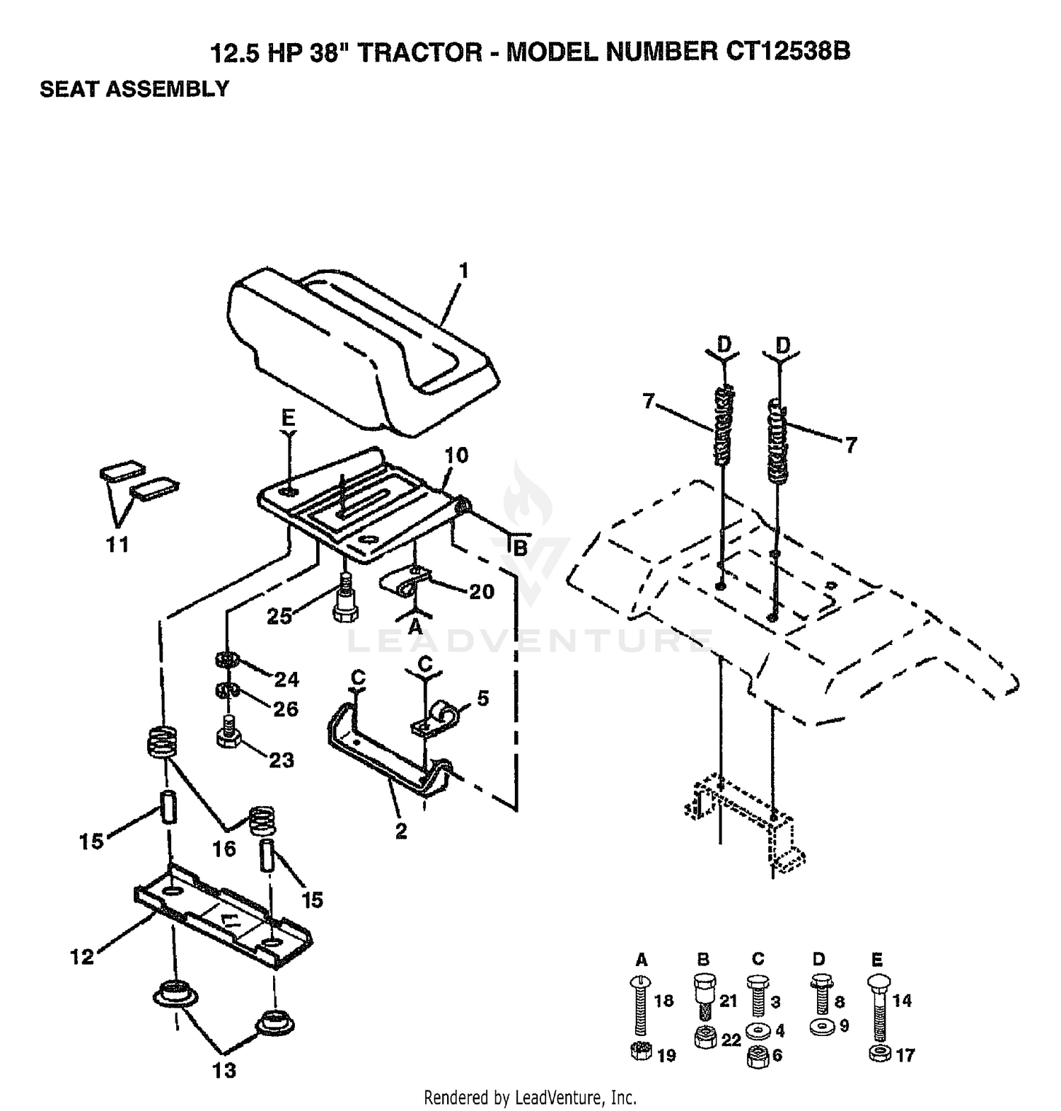 12.5HP 38" TRACTOR-SEAT