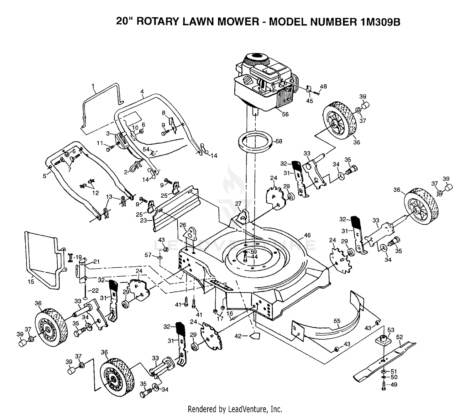 REPAIR PARTS - 20" ROTARY L M