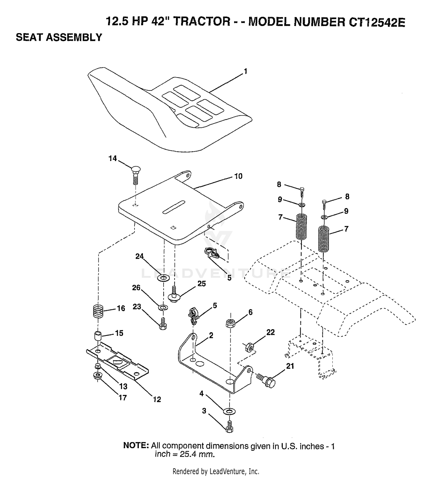 SEAT/12.5 HP 42"