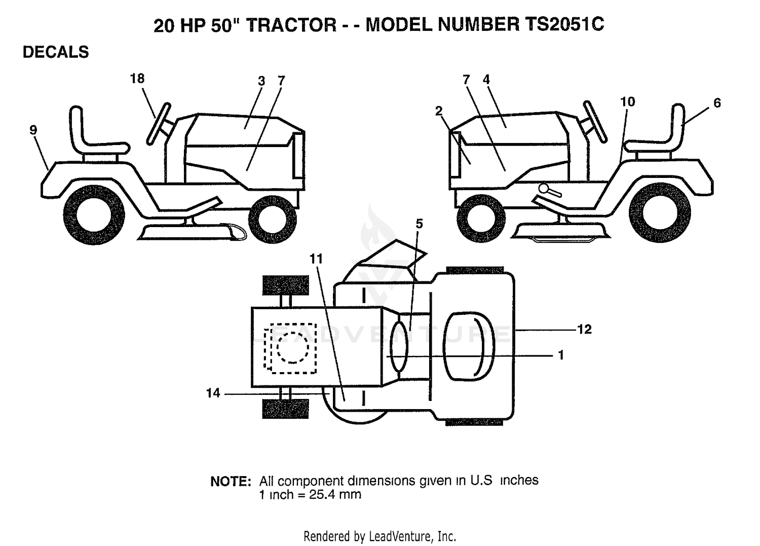 20HP 50"/DECALS