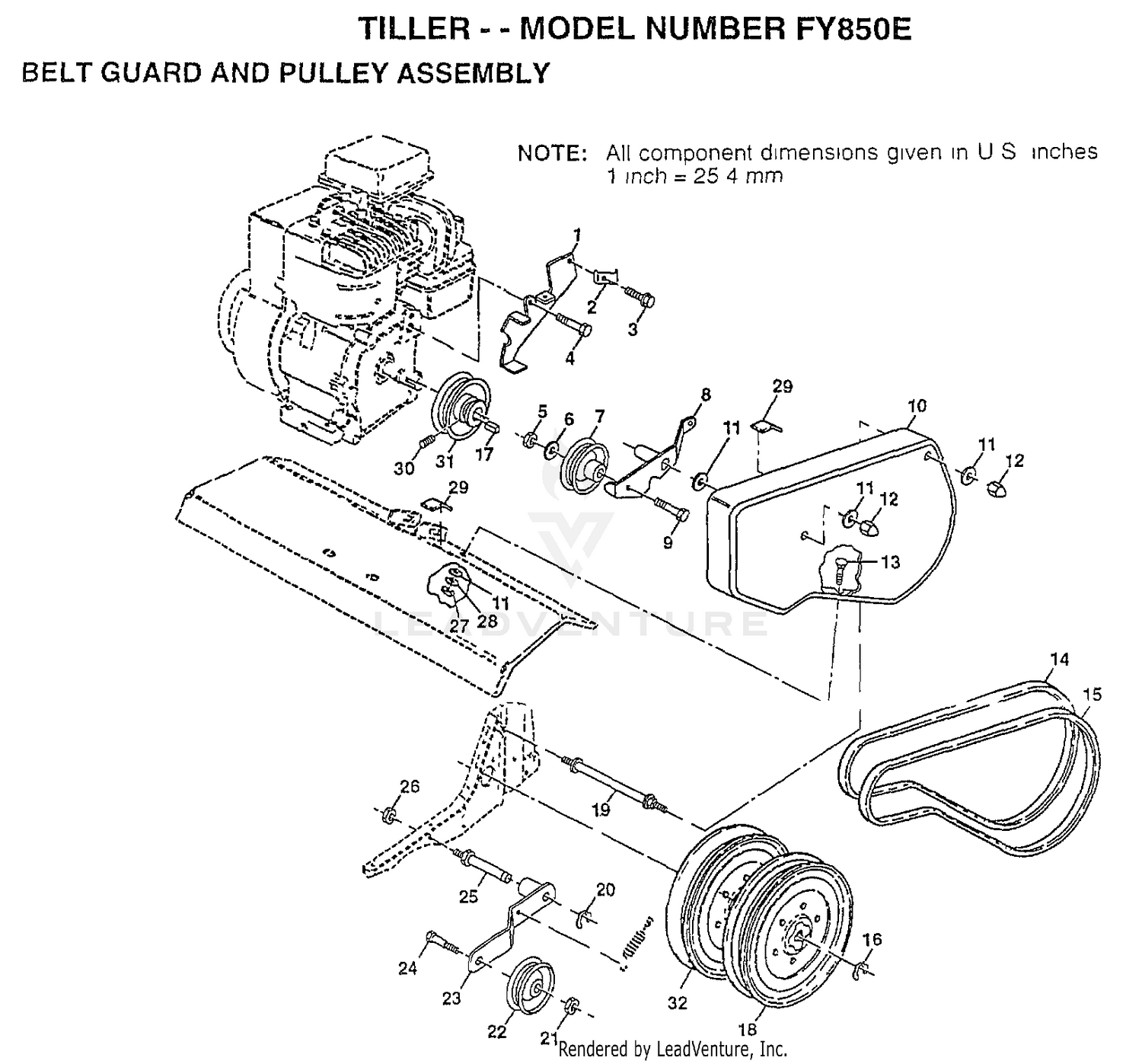 BELT GUARD AND PULLEY
