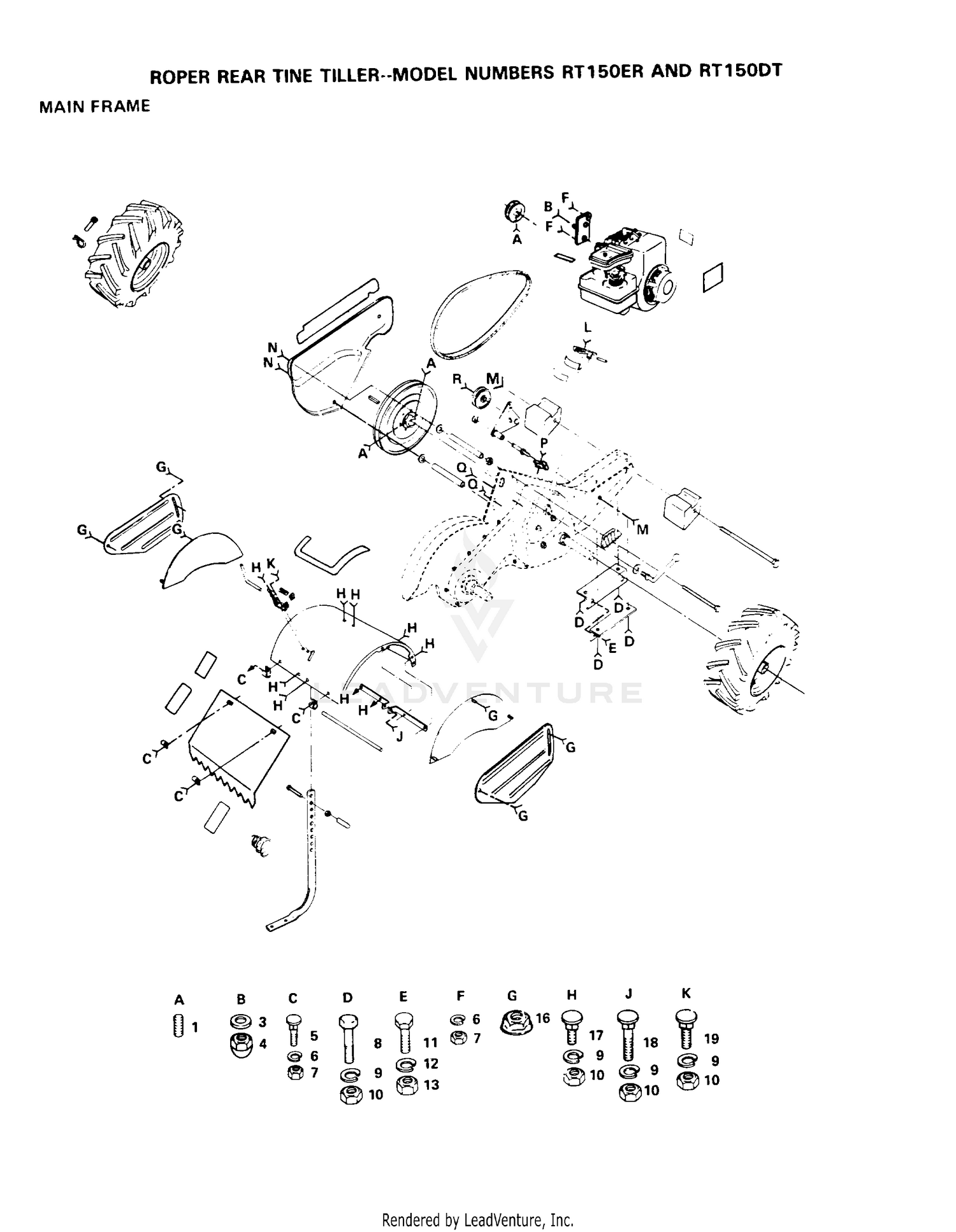 MAIN FRAME, NUTS, BOLTS