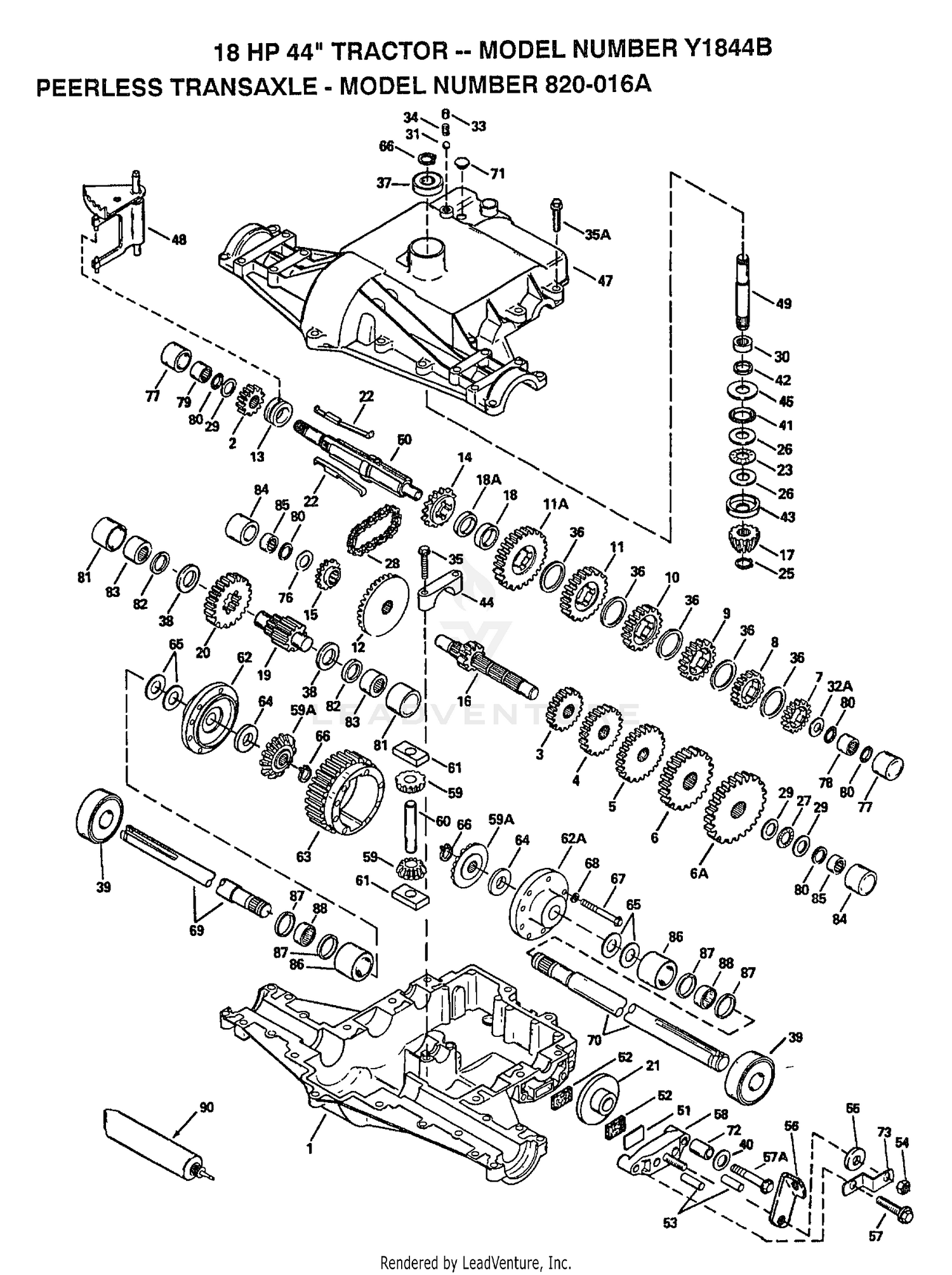 18HP 44" TRACTOR PEERLESS TRANSAXLE