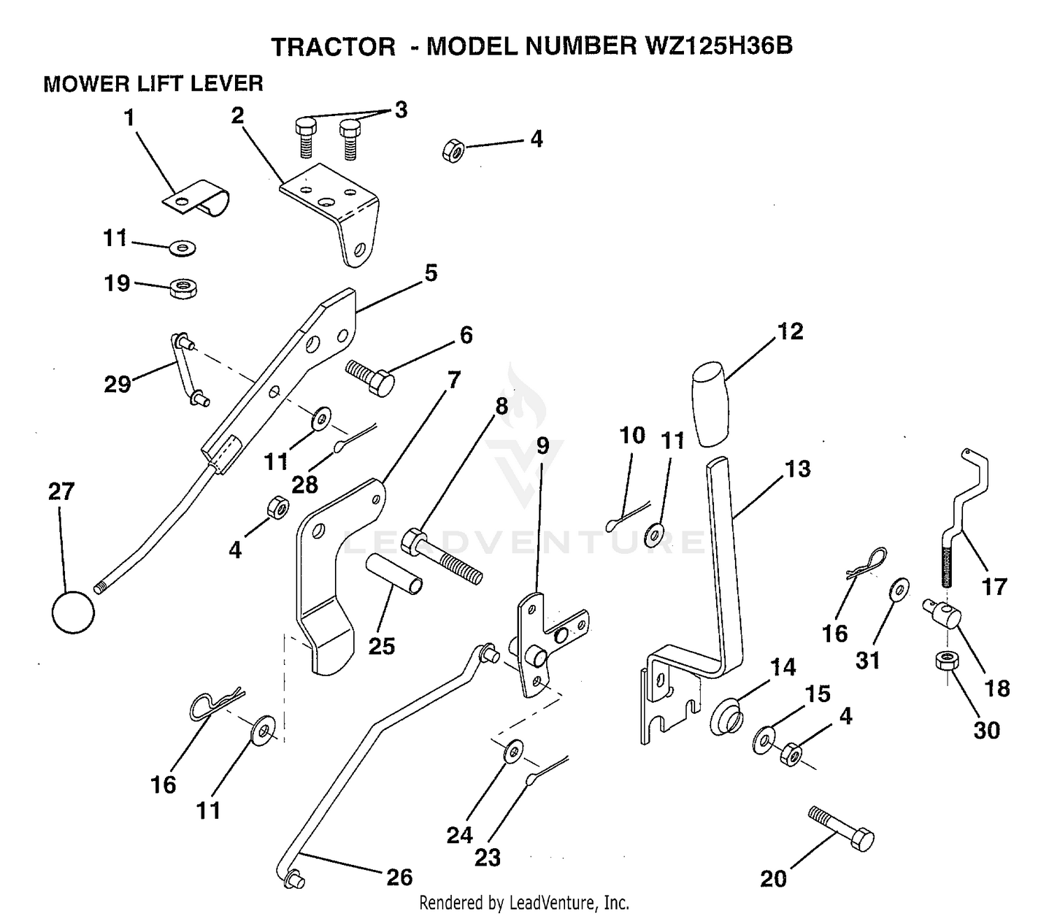 MOWER LIFT LEVER