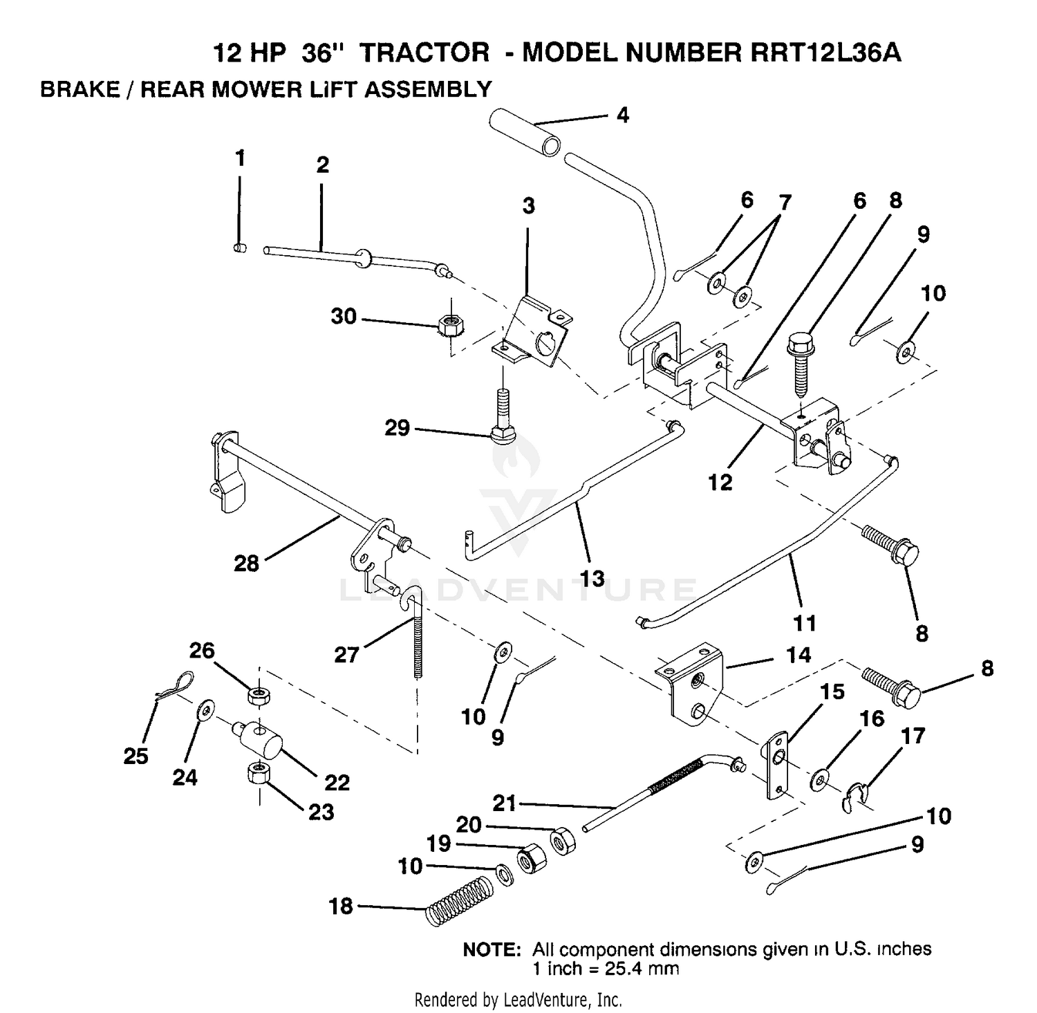 BRAKE/REAR MOWER LIFT