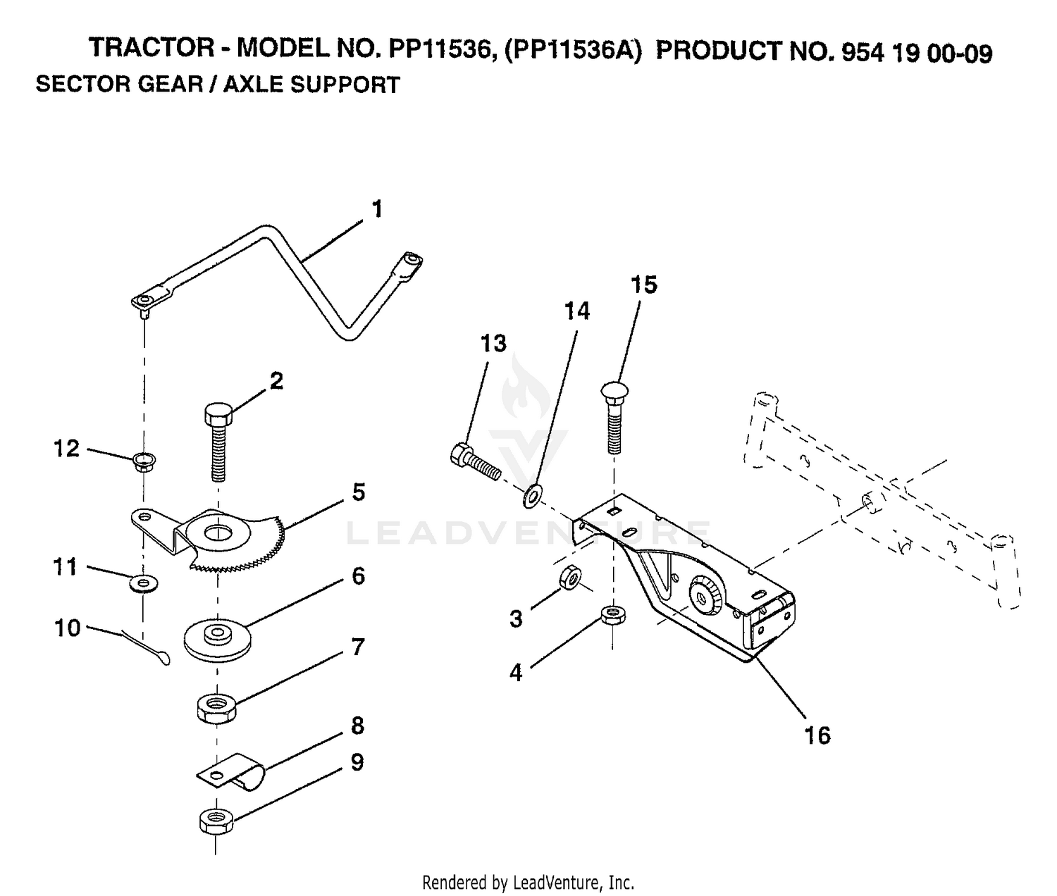 SECTOR GEAR/AXLE SUPPORT