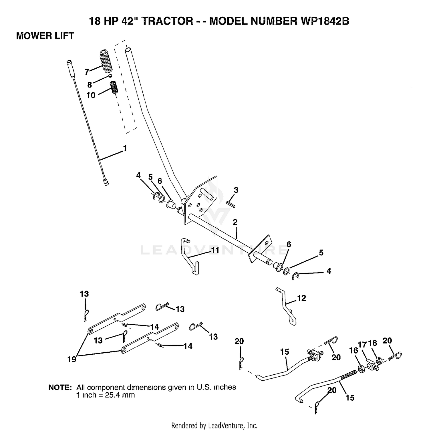 18 HP 42" MOWER LIFT