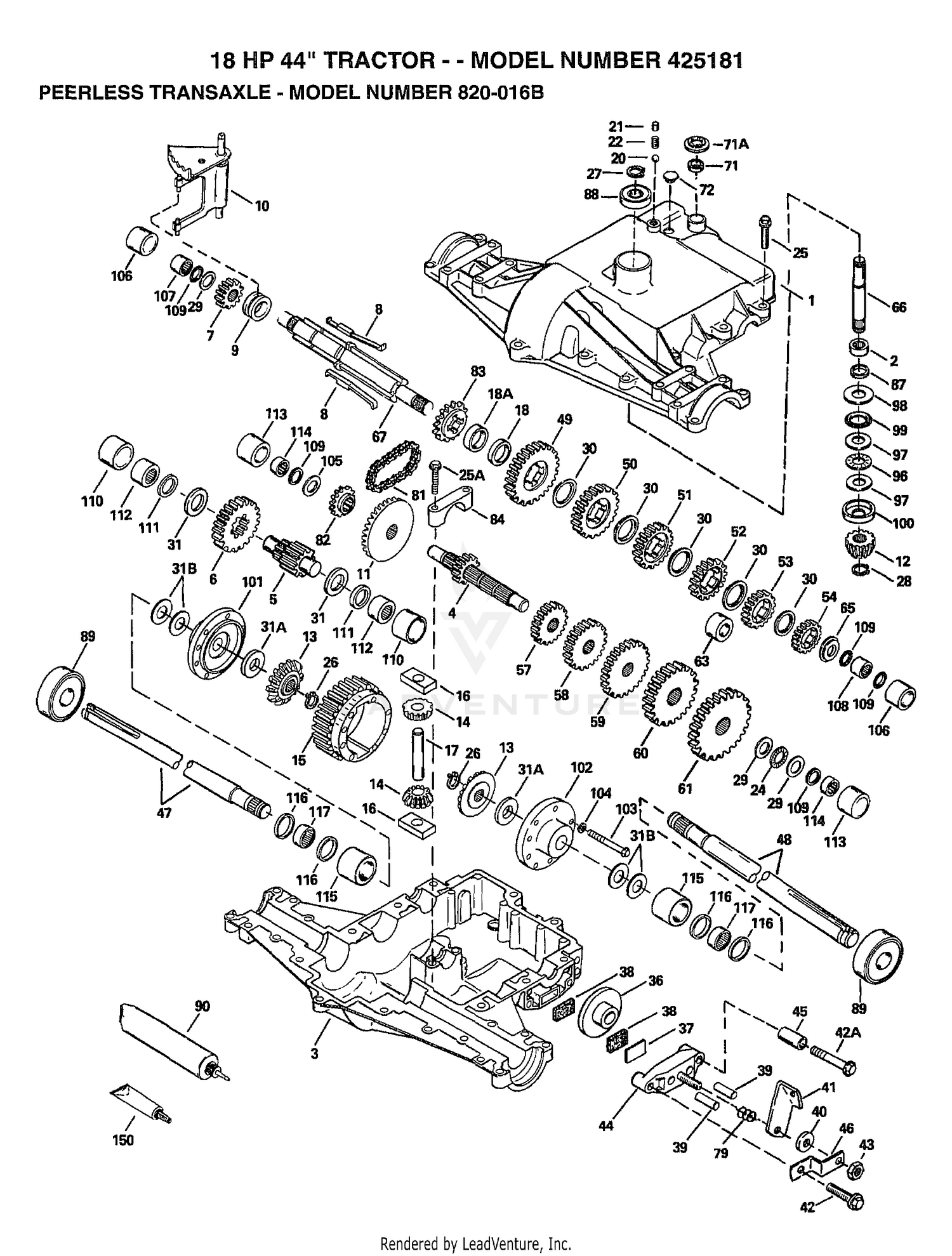 PEERLESS TRANSAXLE/18 HP 44"