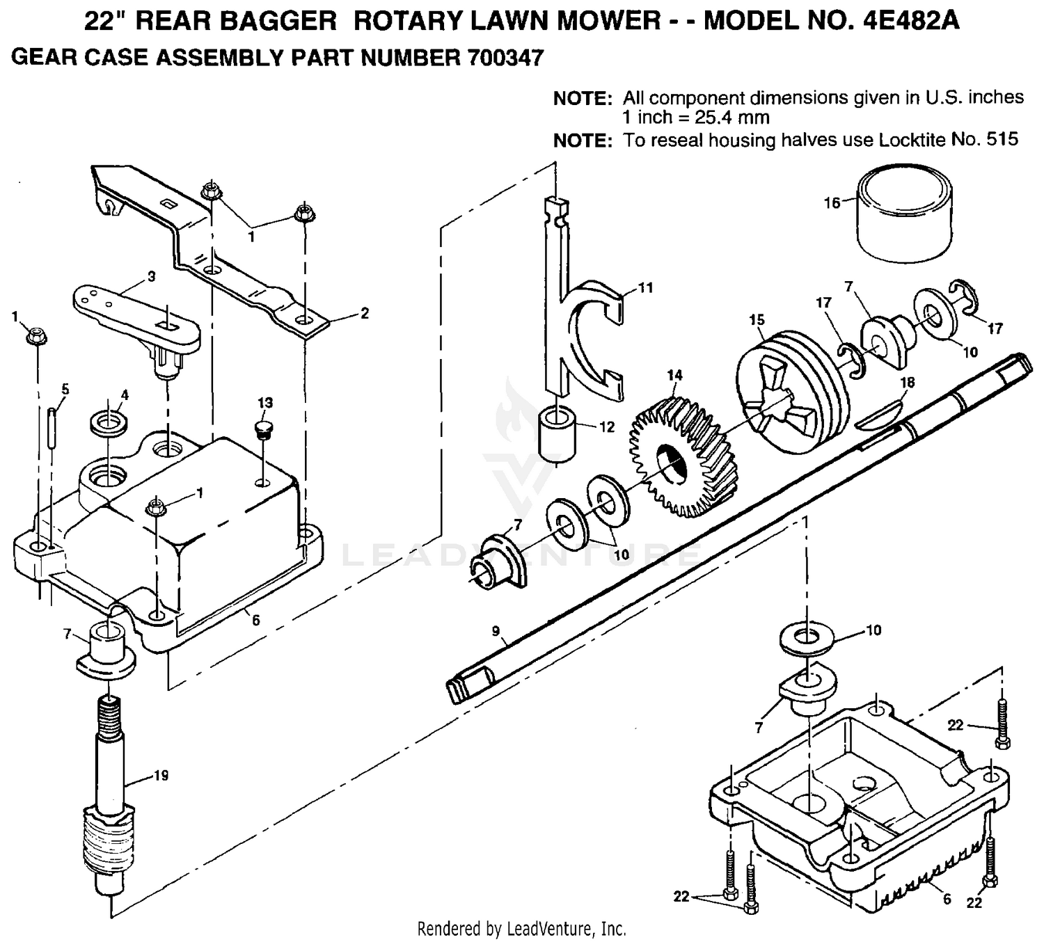 22" REAR BAGGER MOWER