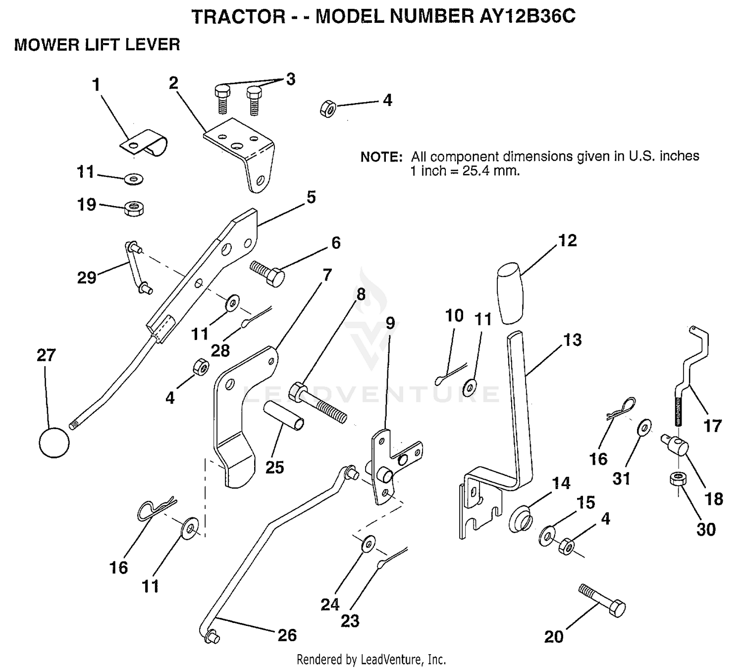 MOWER LIFT LEVER