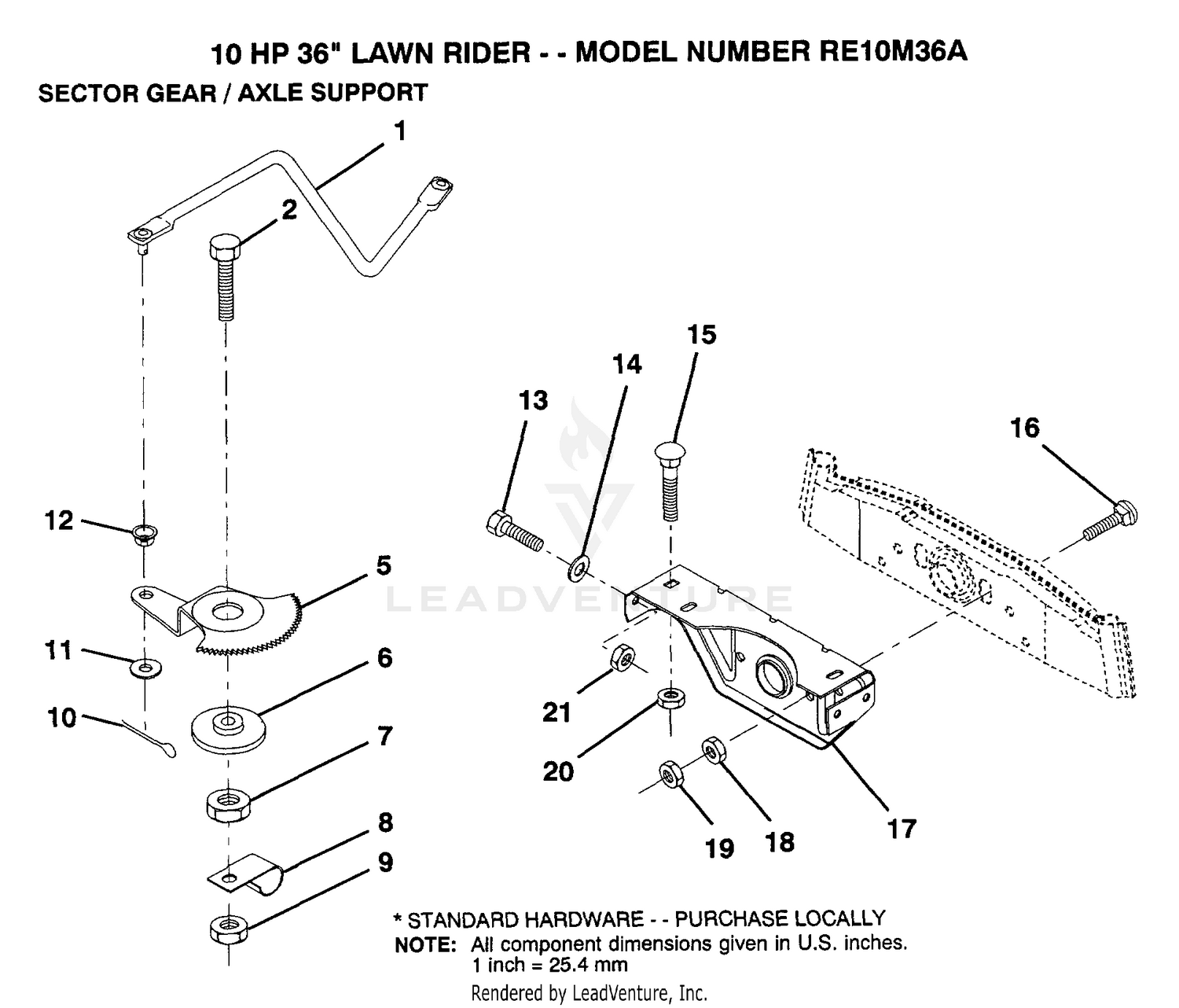 SECTOR GEAR/AXLE SUPPORT