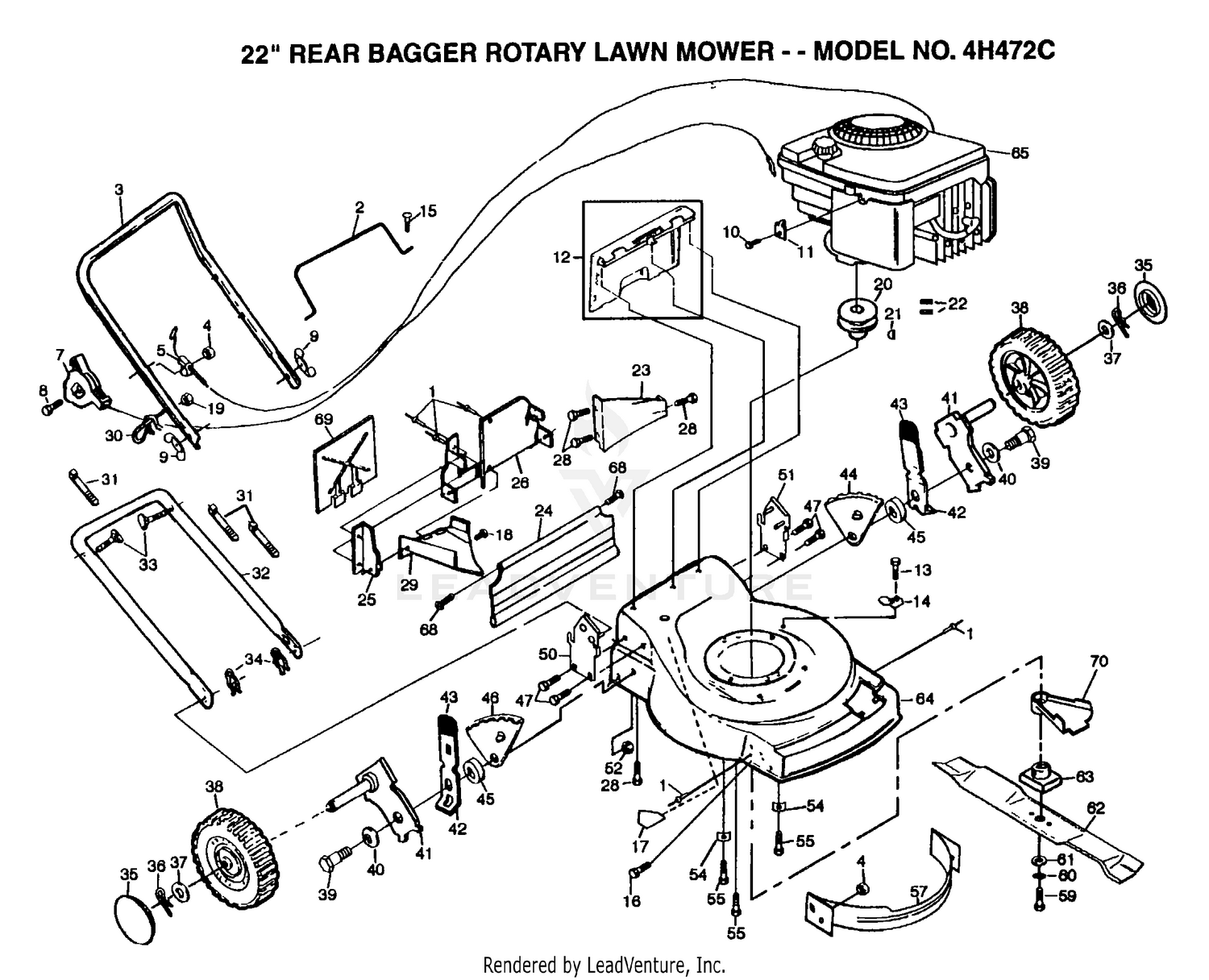 22" REAR BAGGER MOWER
