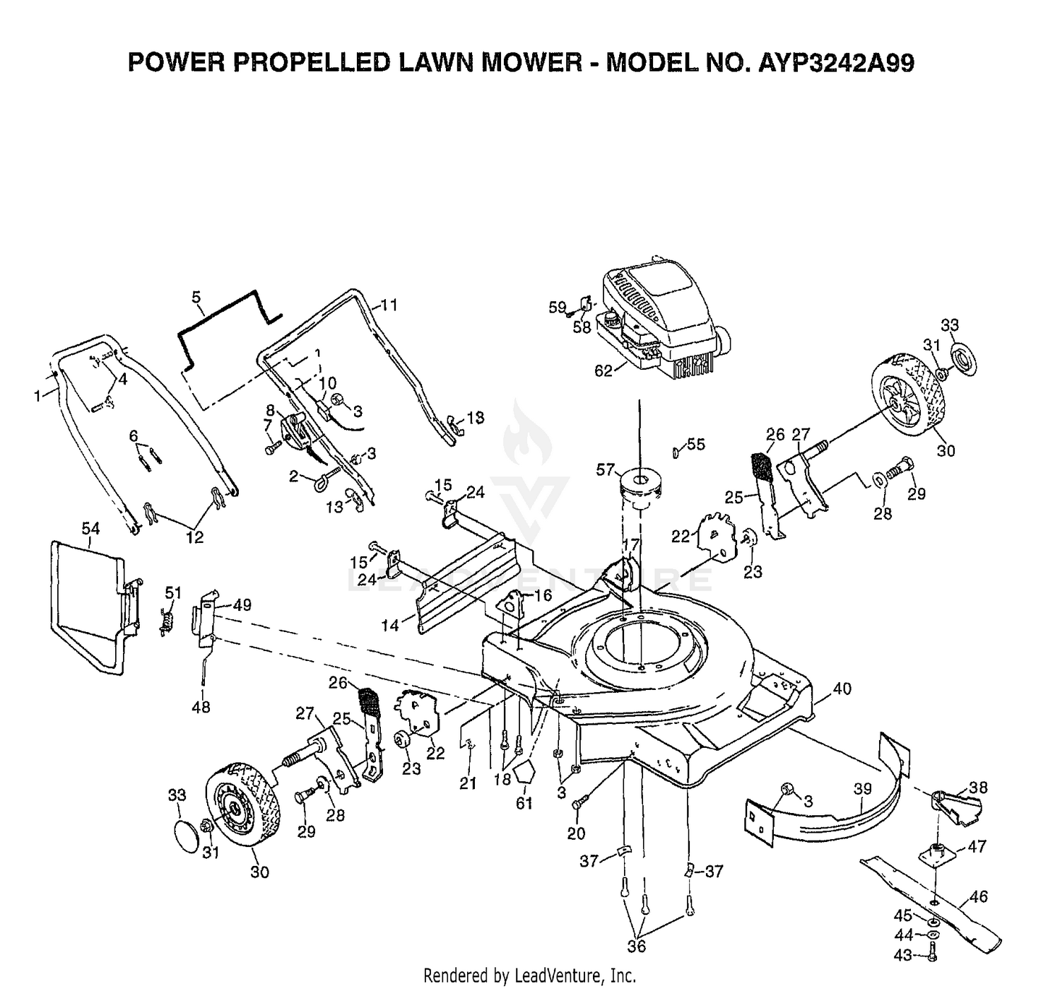 POWER PROPELLED LAWN MOWER