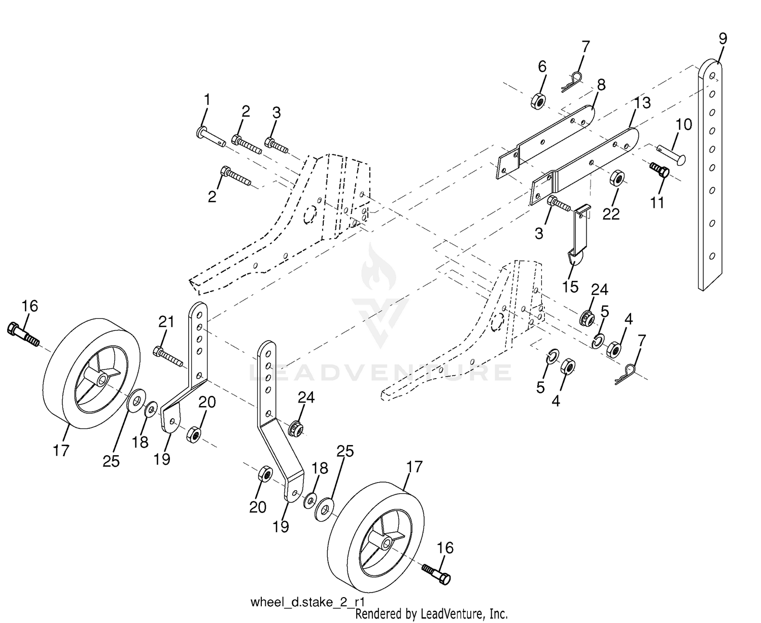 Wheel And Depth Stake Assembly