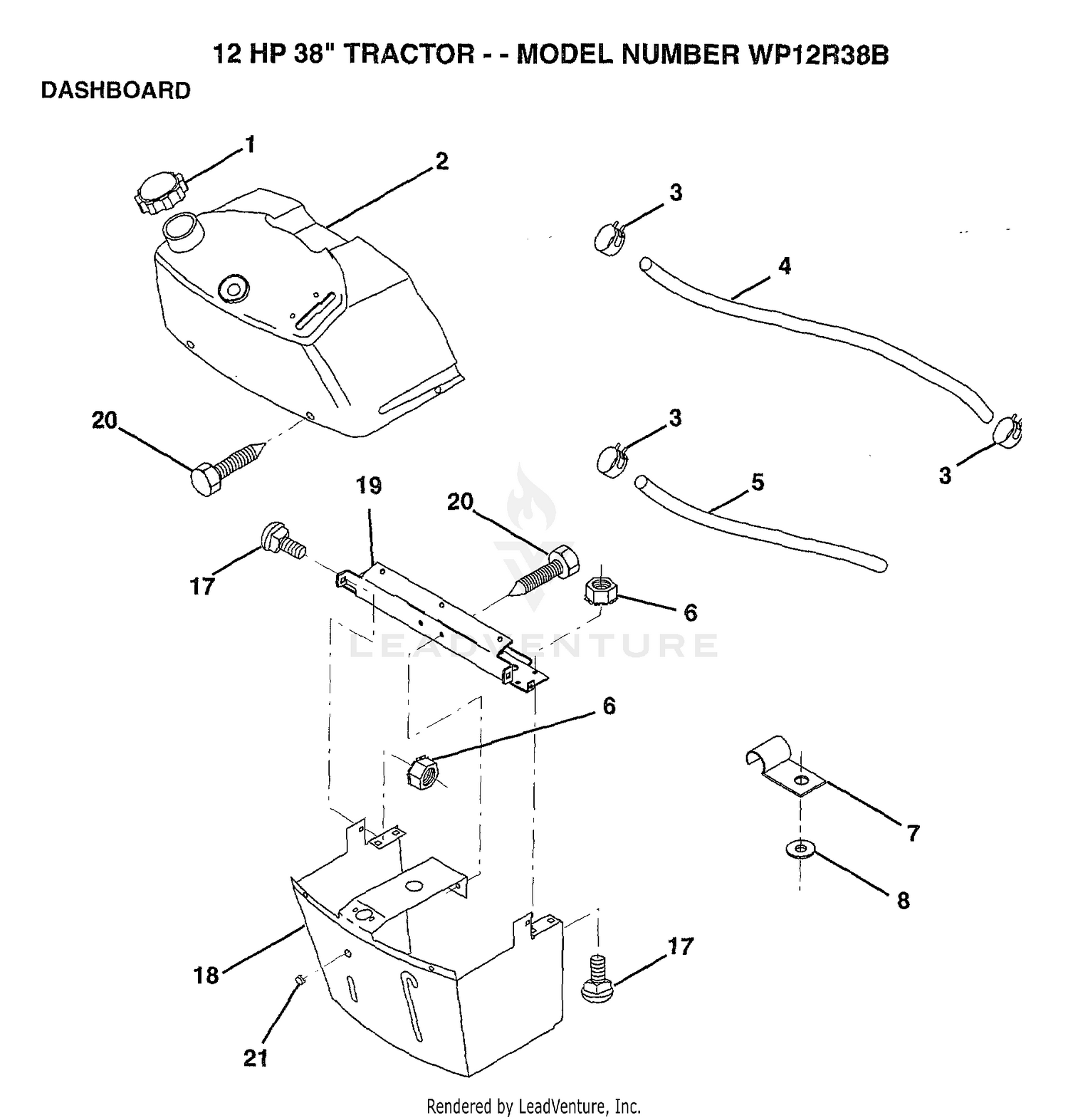 12 HP 38" DASHBOARD
