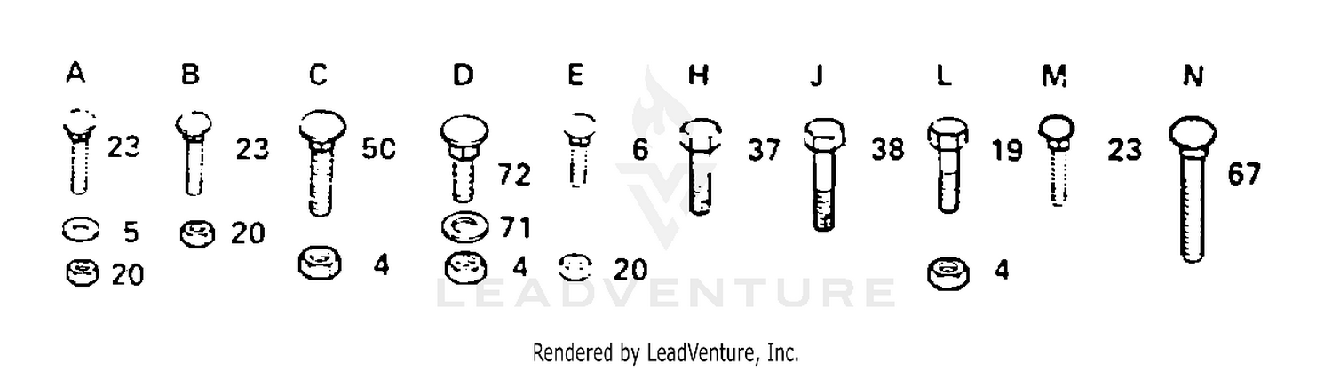HARDWARE (38" MOWER DECK, BELT, BLADES)