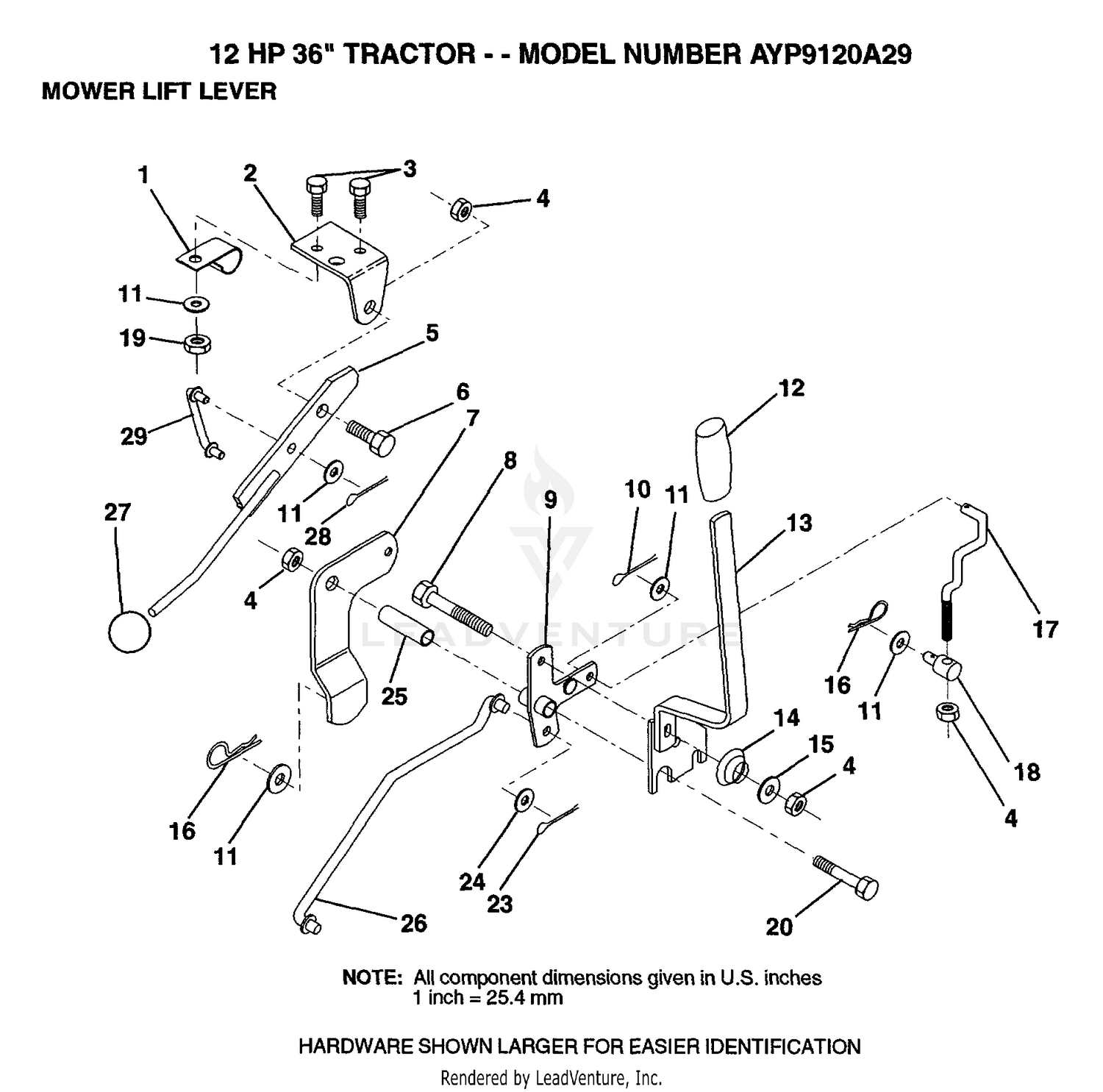 MOWER LIFT LEVER