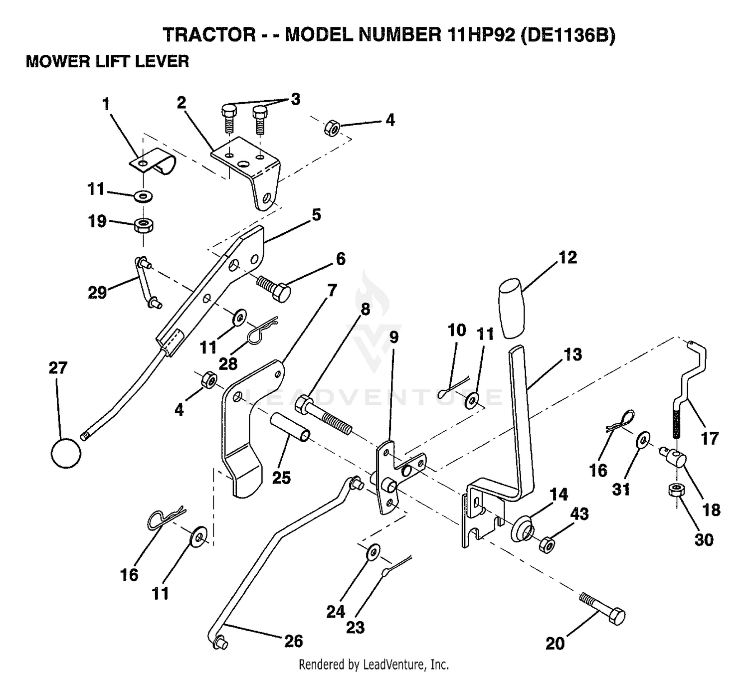 MOWER LIFT LEVER