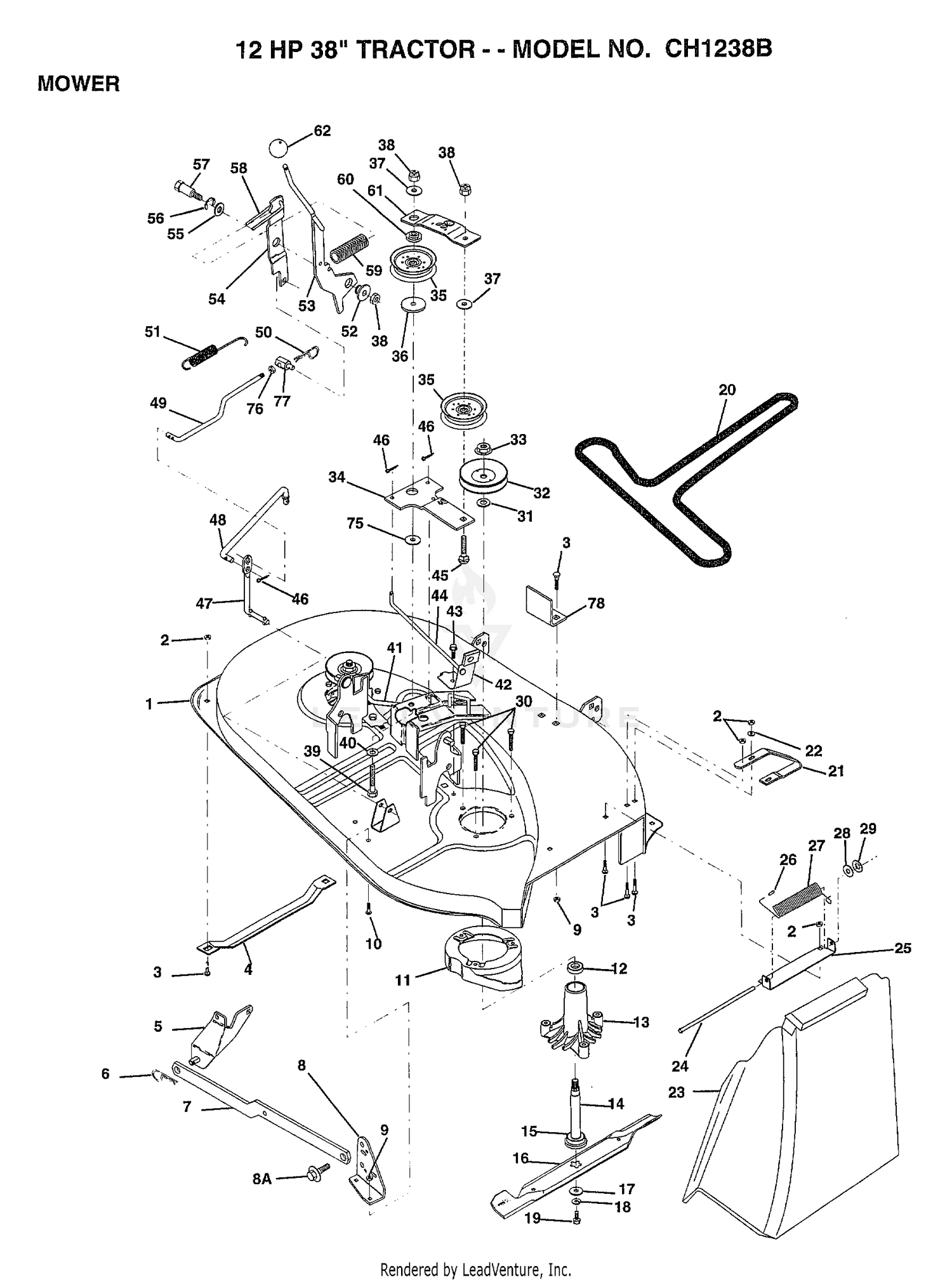 12HP 38" TRACTOR-MOWER