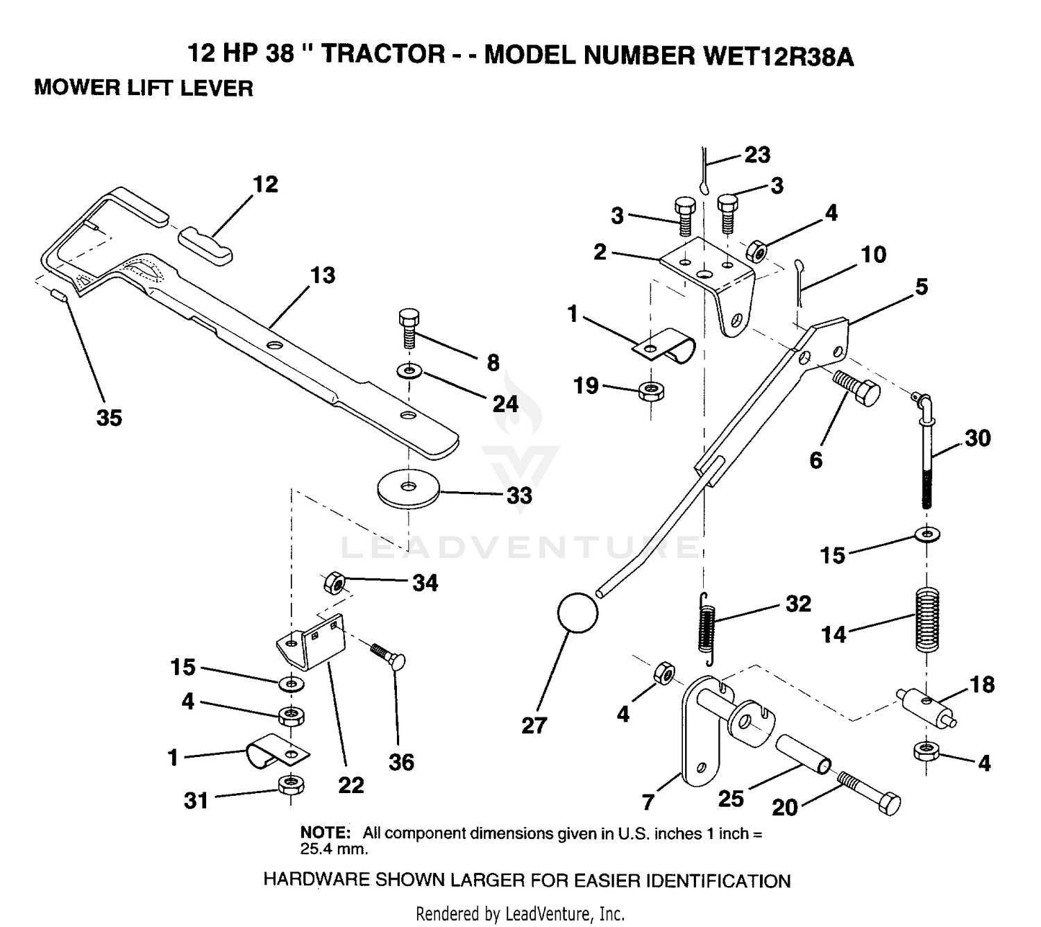 MOWER LIFT LEVER