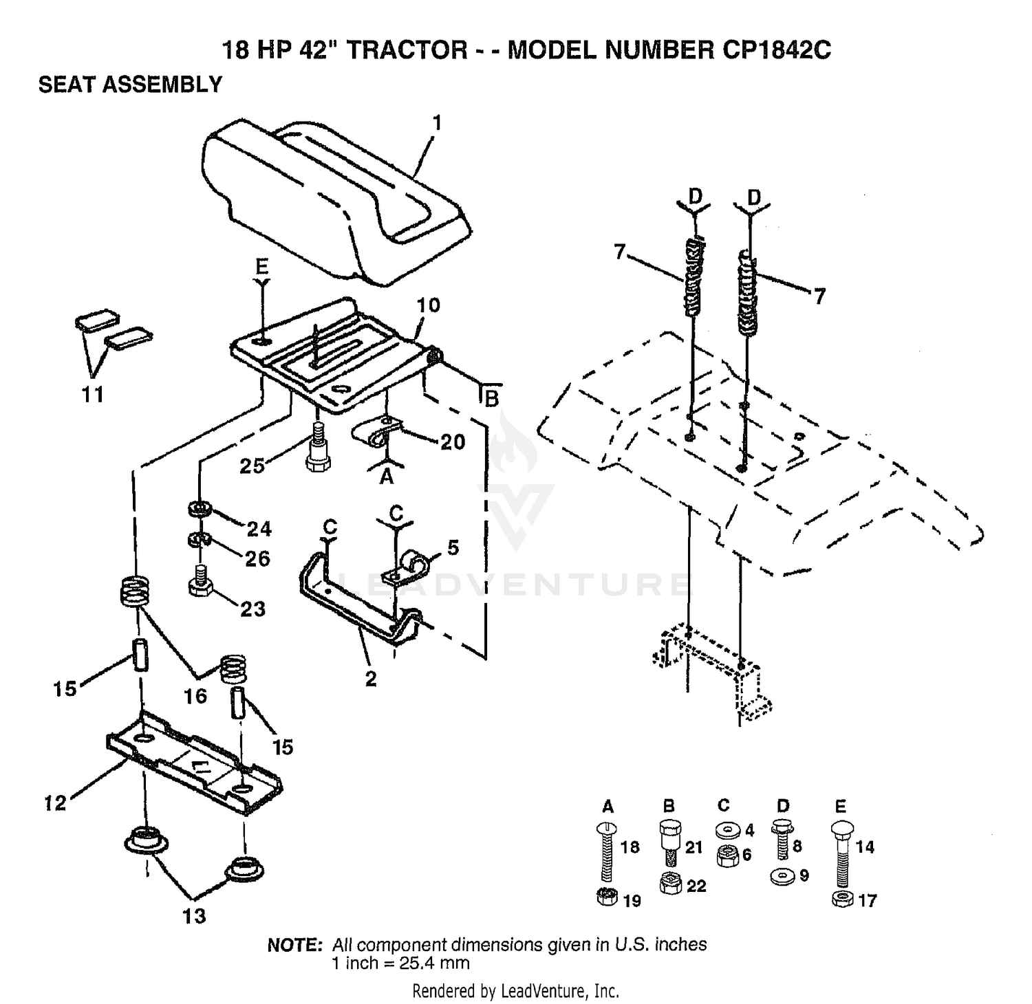 18HP 42" TRACTOR-SEAT