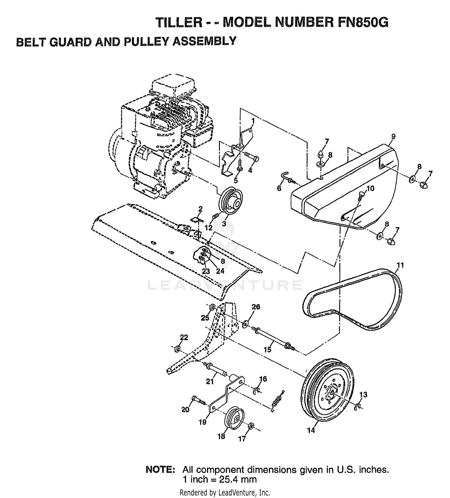 BELT GUARD AND PULLEY ASSEMBLY