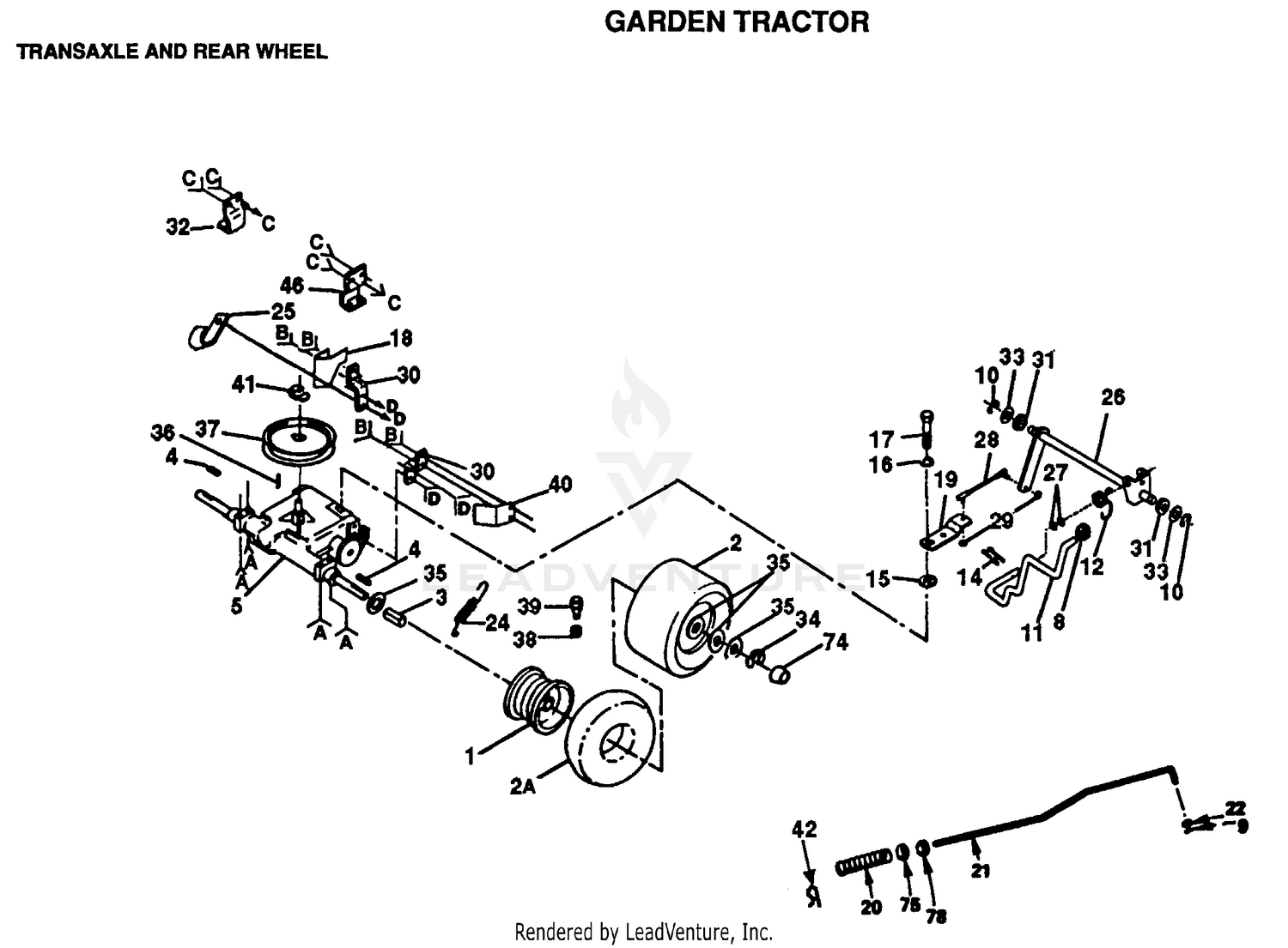 TRANSAXLE AND REAR WHEEL