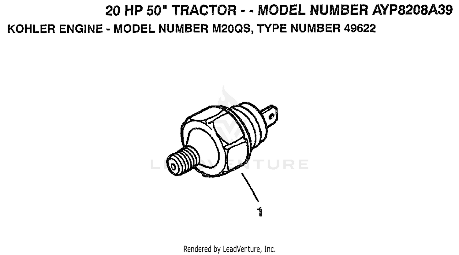 KOHLER ENGINE OIL SWITCH