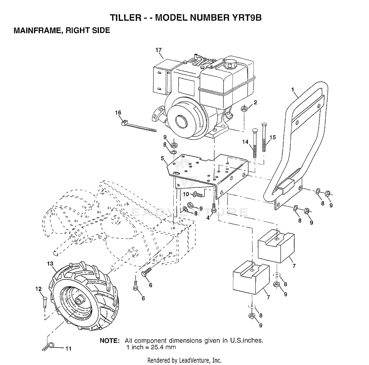 TILLER MAINFRAME RIGHT SIDE