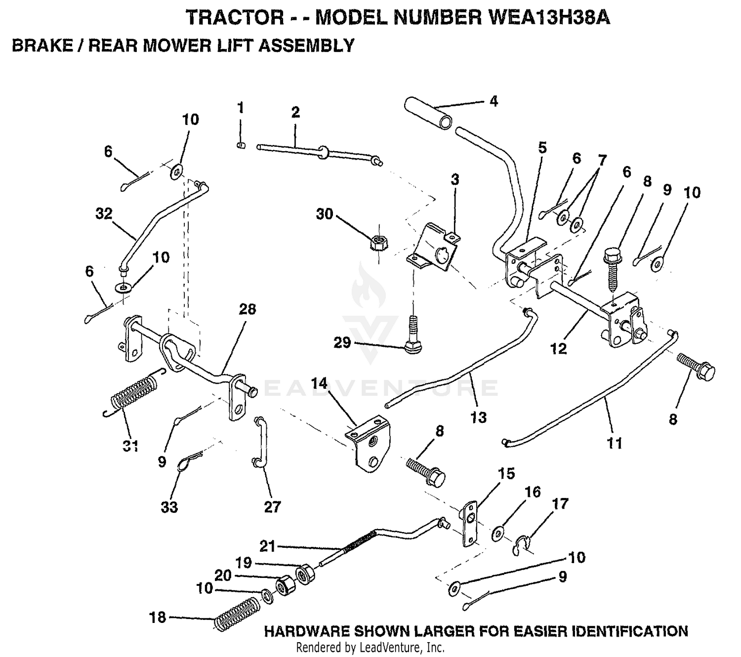 BRAKE/REAR MOWER LIFT