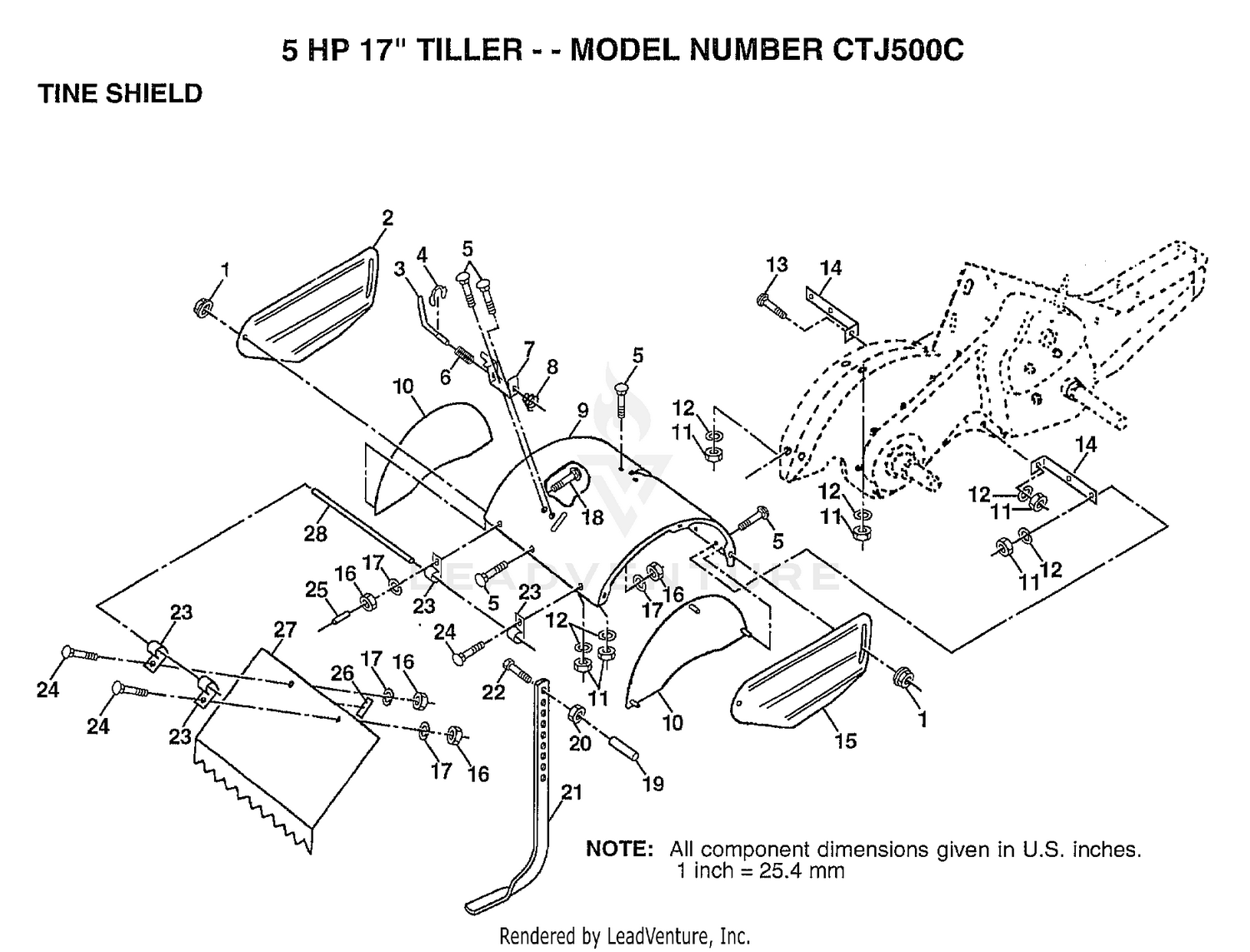 5HP 17" TILLER-TINE SHIELD
