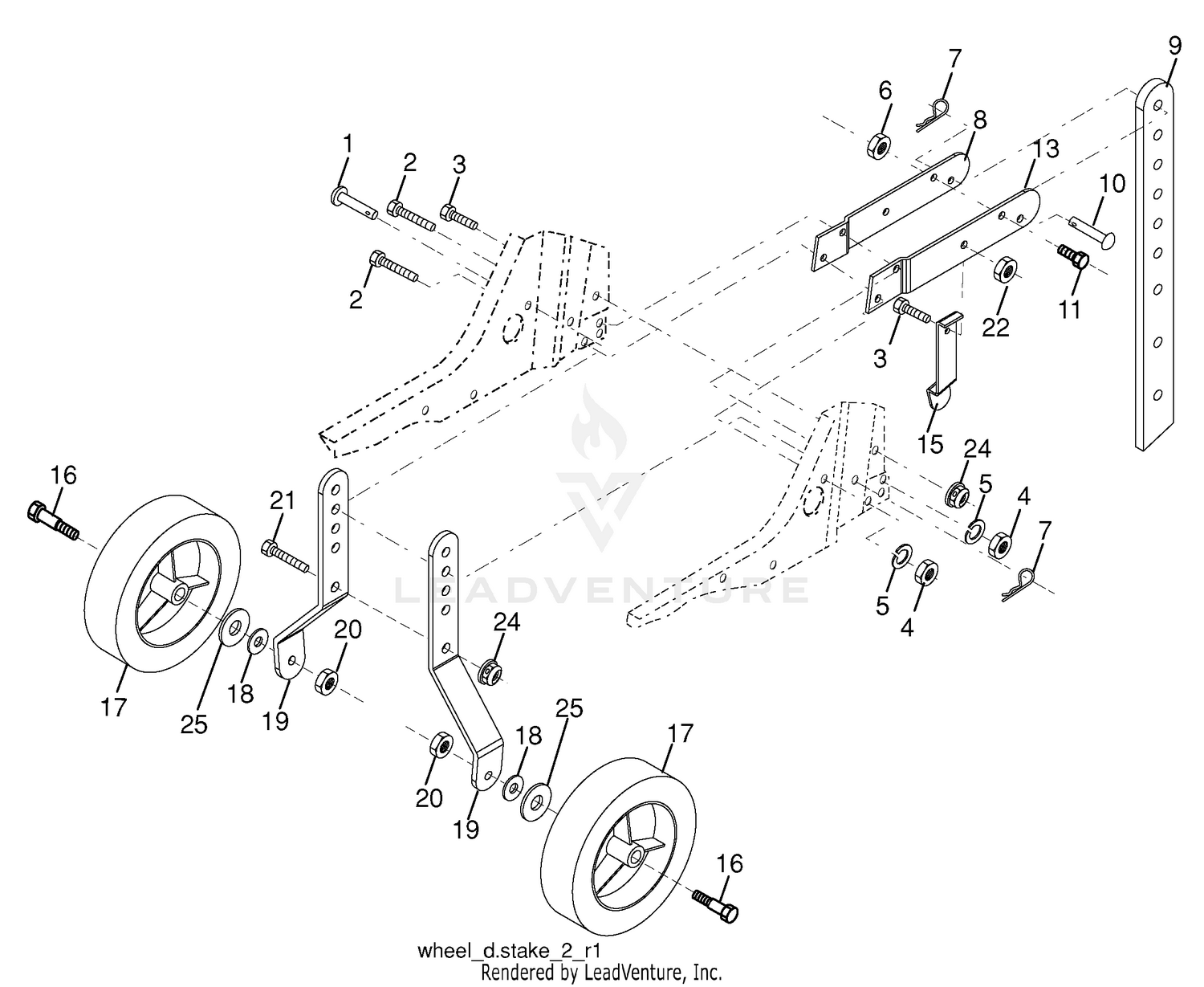Wheel And Depth Stake Assembly