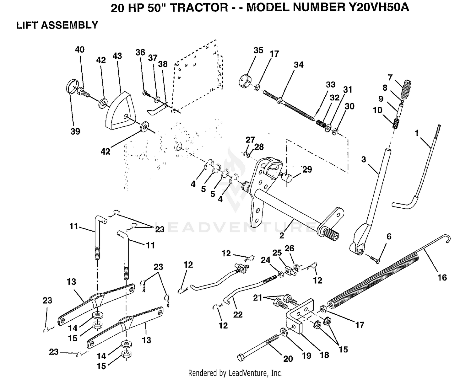 20 HP 50" LIFT ASSEMBLY