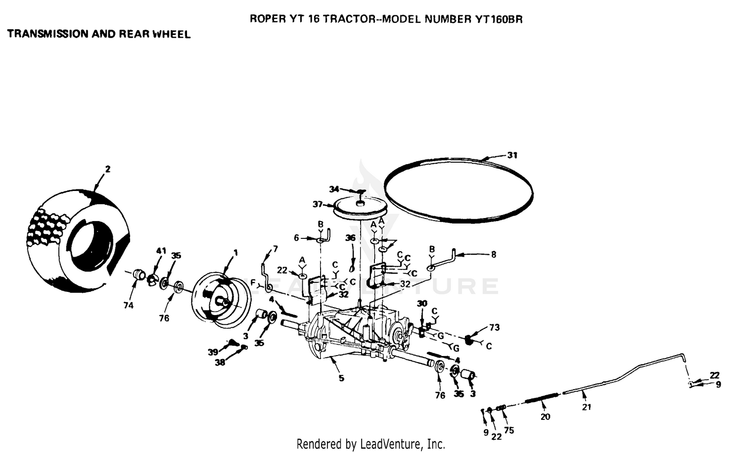 TRANSMISSION, BELT, REAR WHEEL